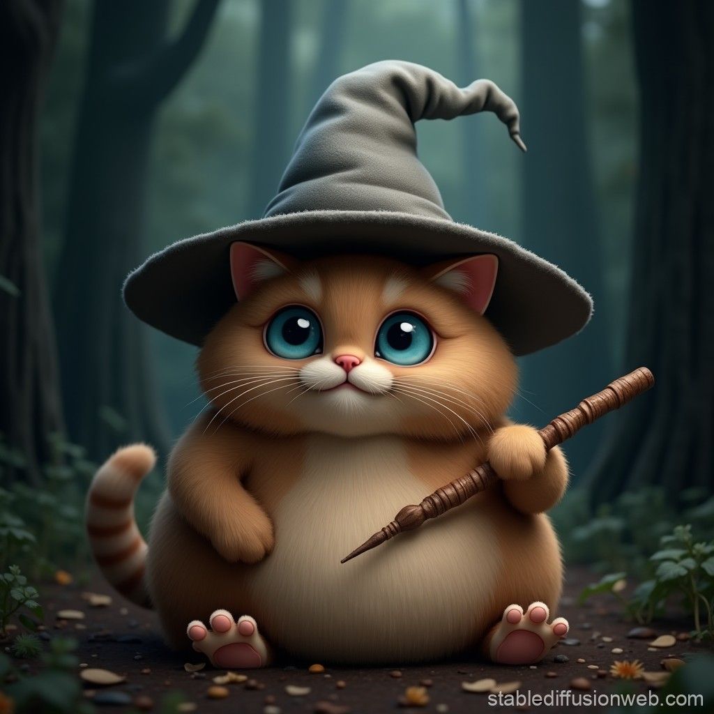 1024x1024 cute large cat that has wizard hat Prompts. Stable Diffusion Online