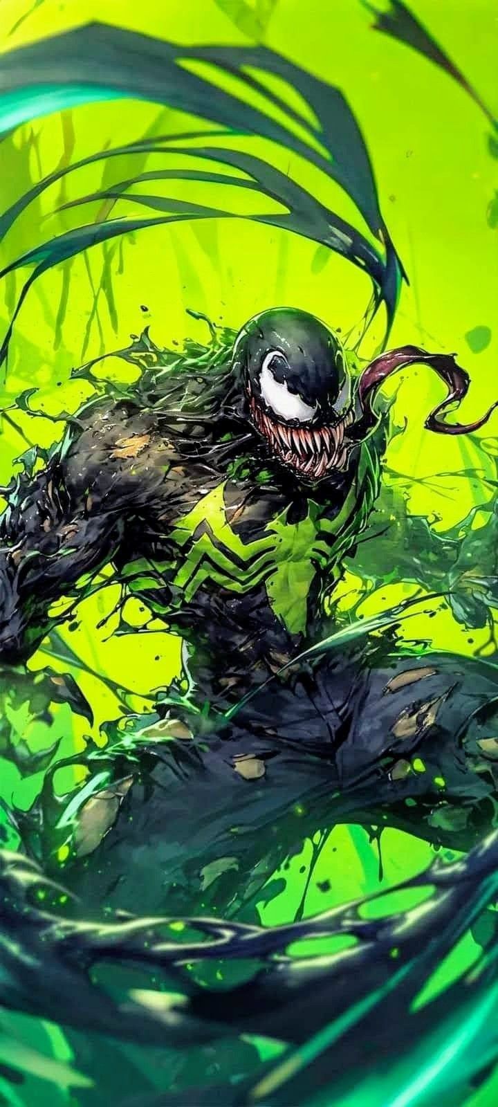 720x1600 Green venom wallpaper. Symbiote iphone wallpaper, Monster art, Dragon ball artwork