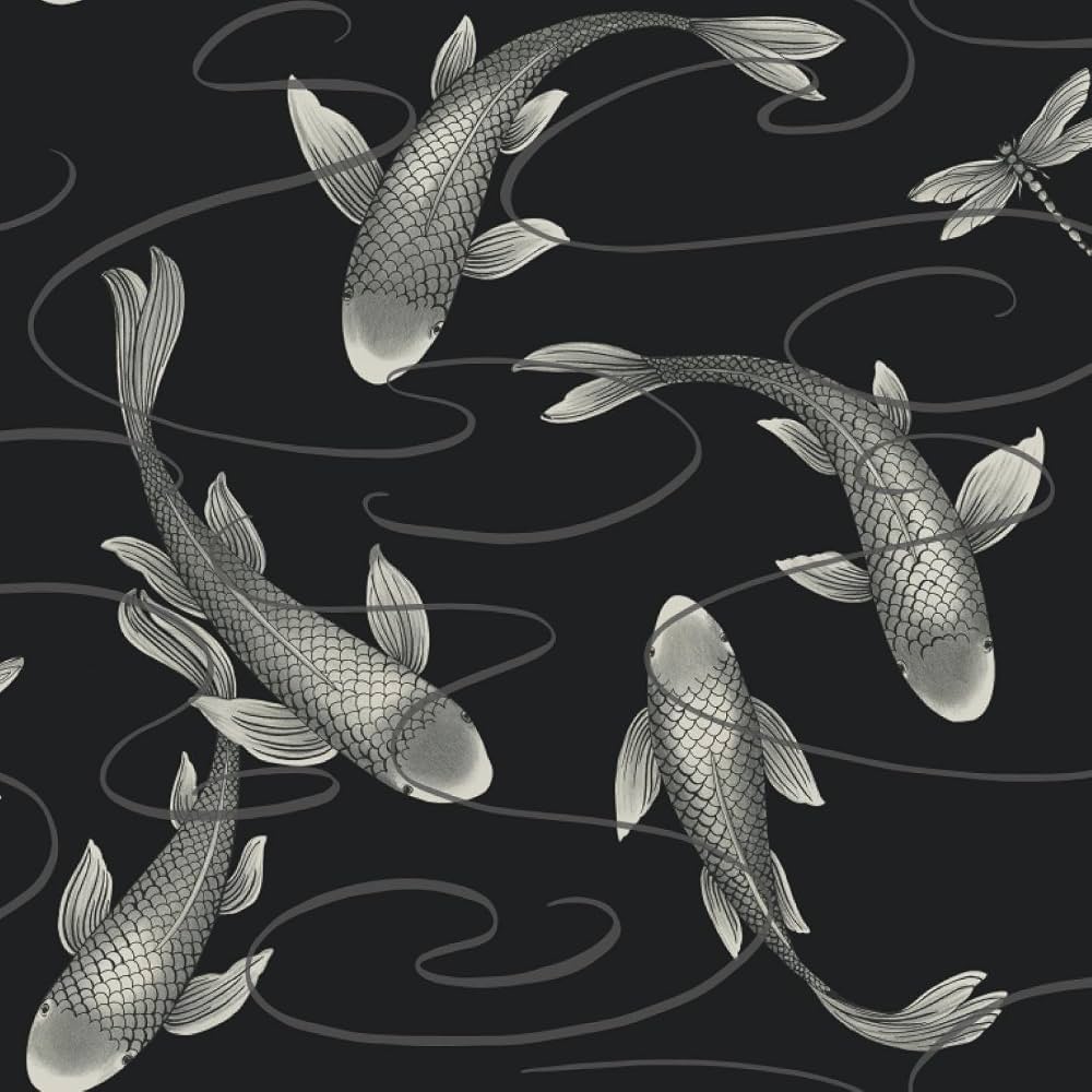 1000x1000 Arthouse, Koromo Black Eclipse Koi Fish Wallpaper, Boho Home Décor: Buy Online at Best Price in UAE