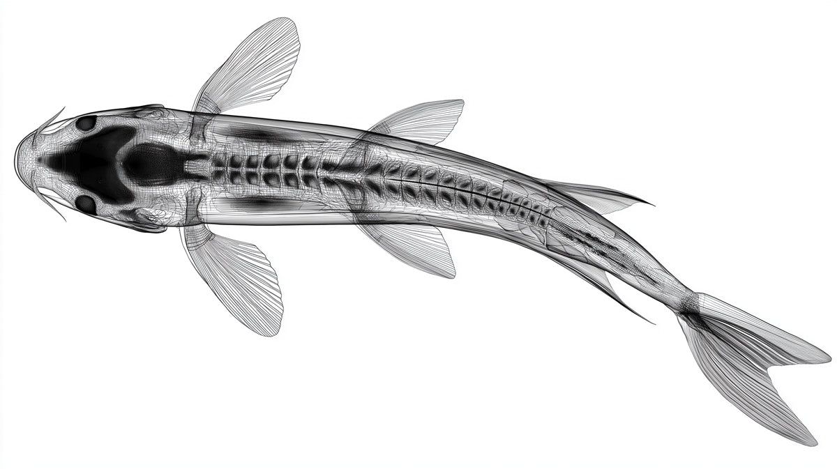 1200x673 Koi Fish X Ray Anatomy Mural Wallpaper