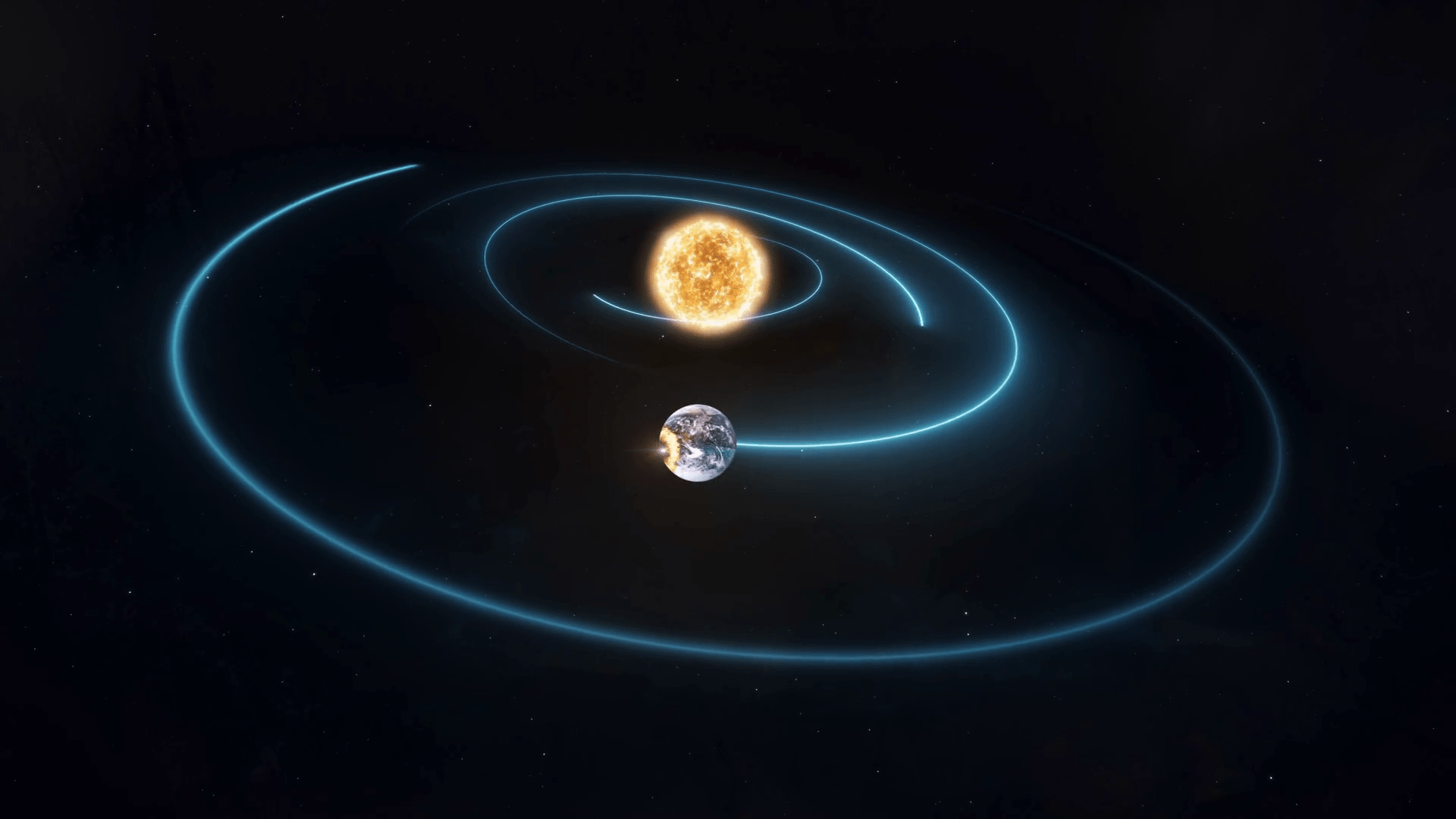 1920x1080 Stylized Holographic Asteroid Impact on Earth