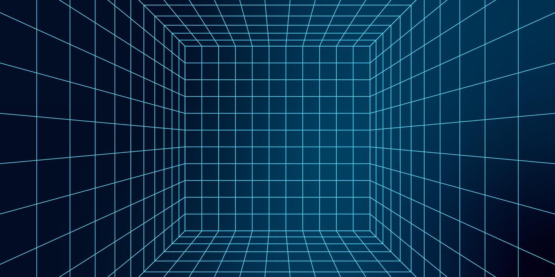 1920x960 A set of three abstract 3D wireframe tunnels positioned on a dotted grid background. The geometric perspective portal shapes in a retro Y2K aesthetic combined with futuristic digital elements. 57133639 Vector Art