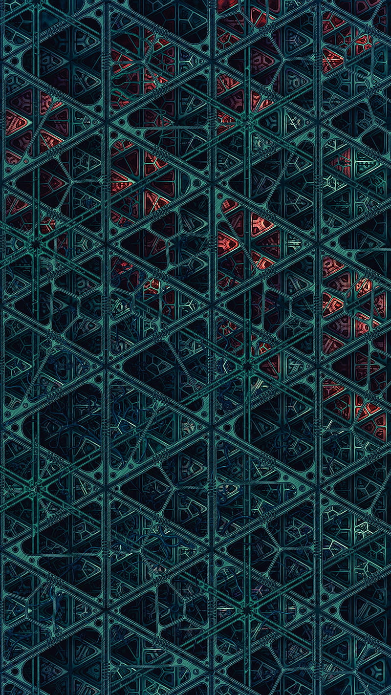 800x1422 Fractal, abstract, pattern, grid, 3D, texture, background, HD phone wallpaper