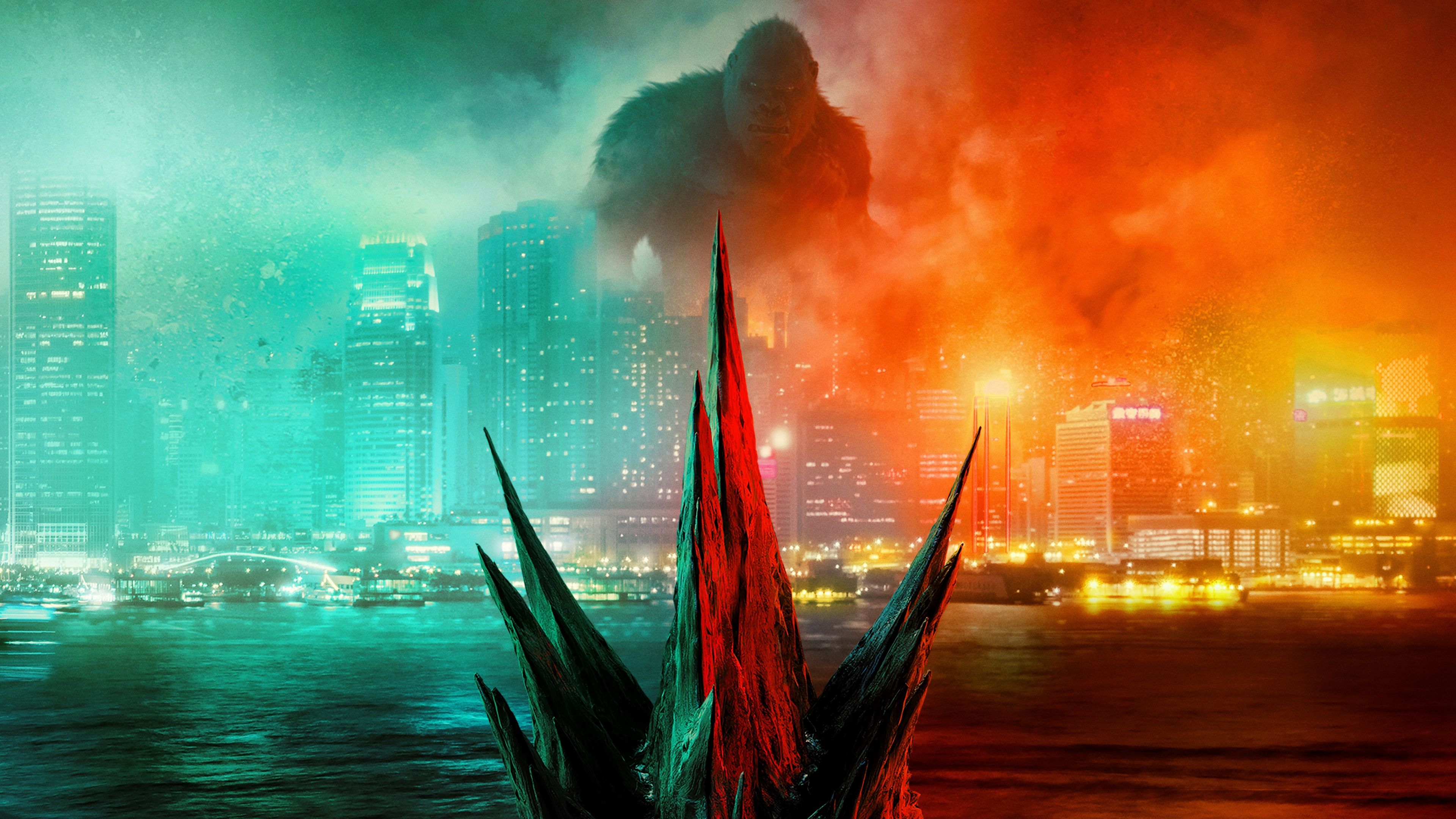 3840x2160 Godzilla vs Kong Ultrawide Triple Monitor 8K Wallpaper