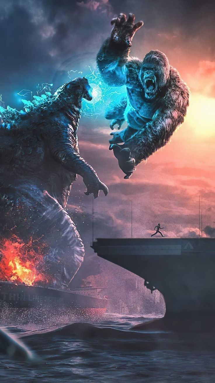 736x1308 Godzilla vs Kong HD Wallpaper