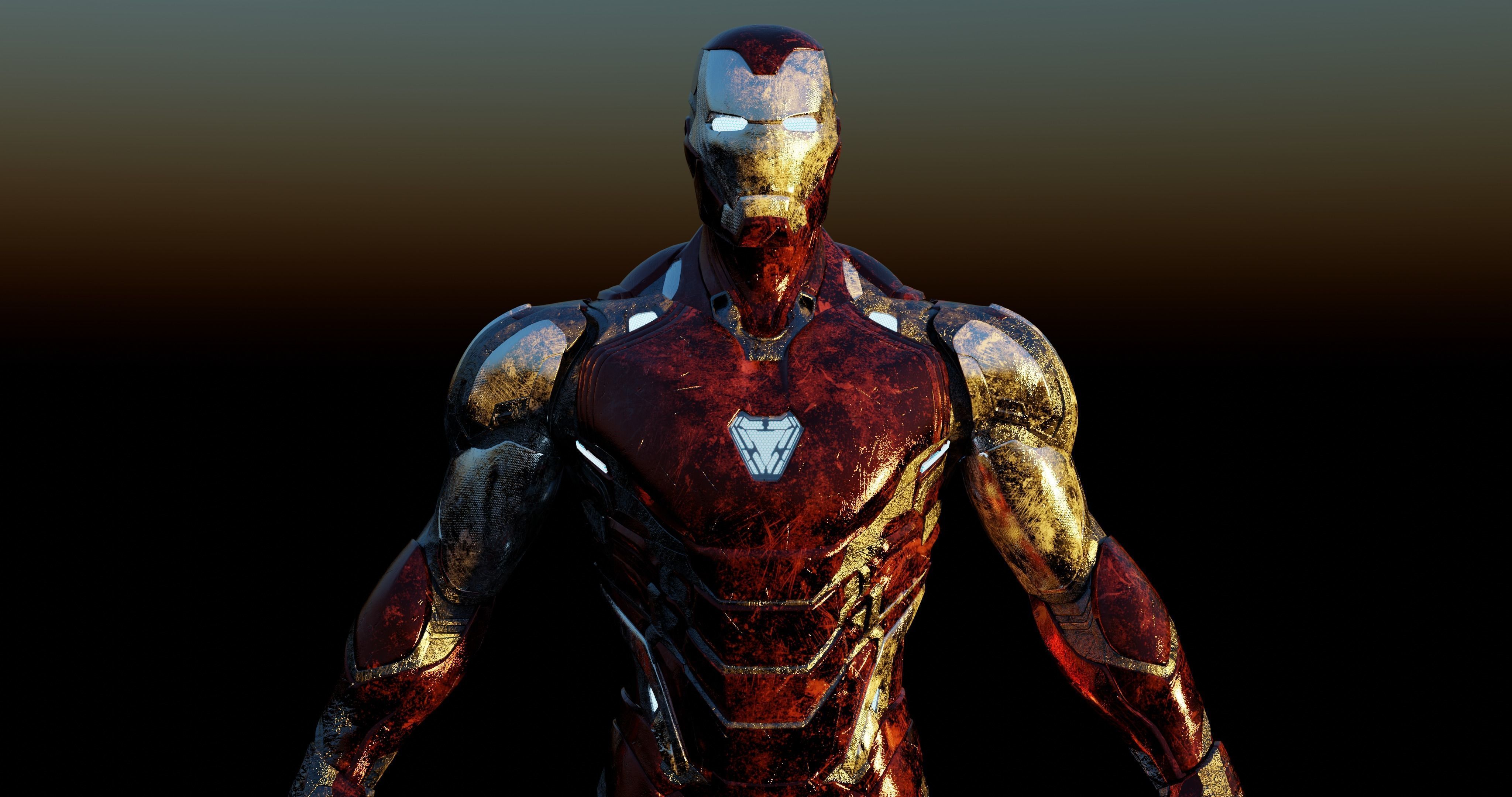 4096x2160 IronMan Model With Nanotech System Tech Suit Up Free VR / AR / Low Poly 3D Model Rigged