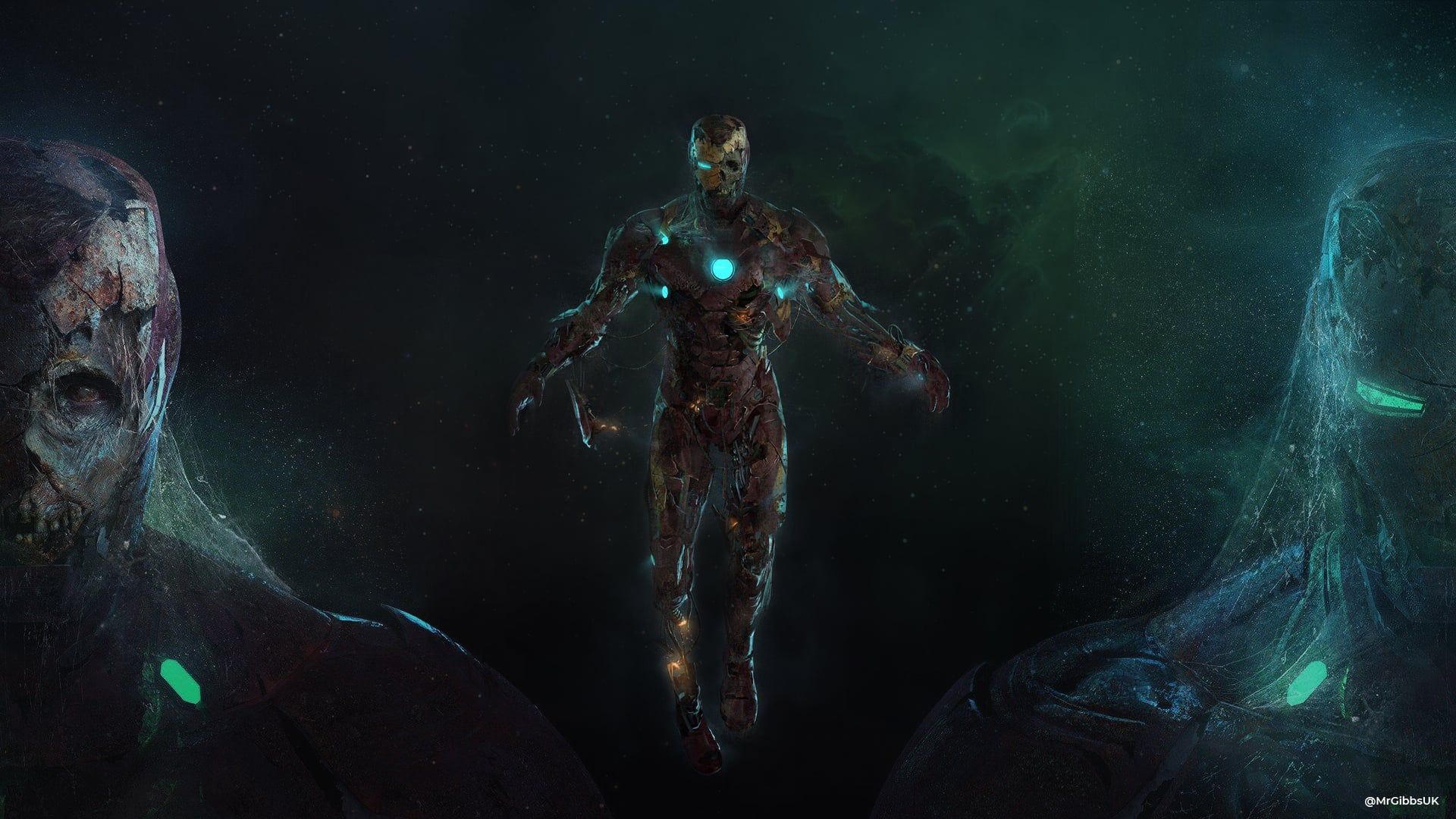 1920x1080 Zombie Iron Man Wallpaper (1920x1080) For Halloween