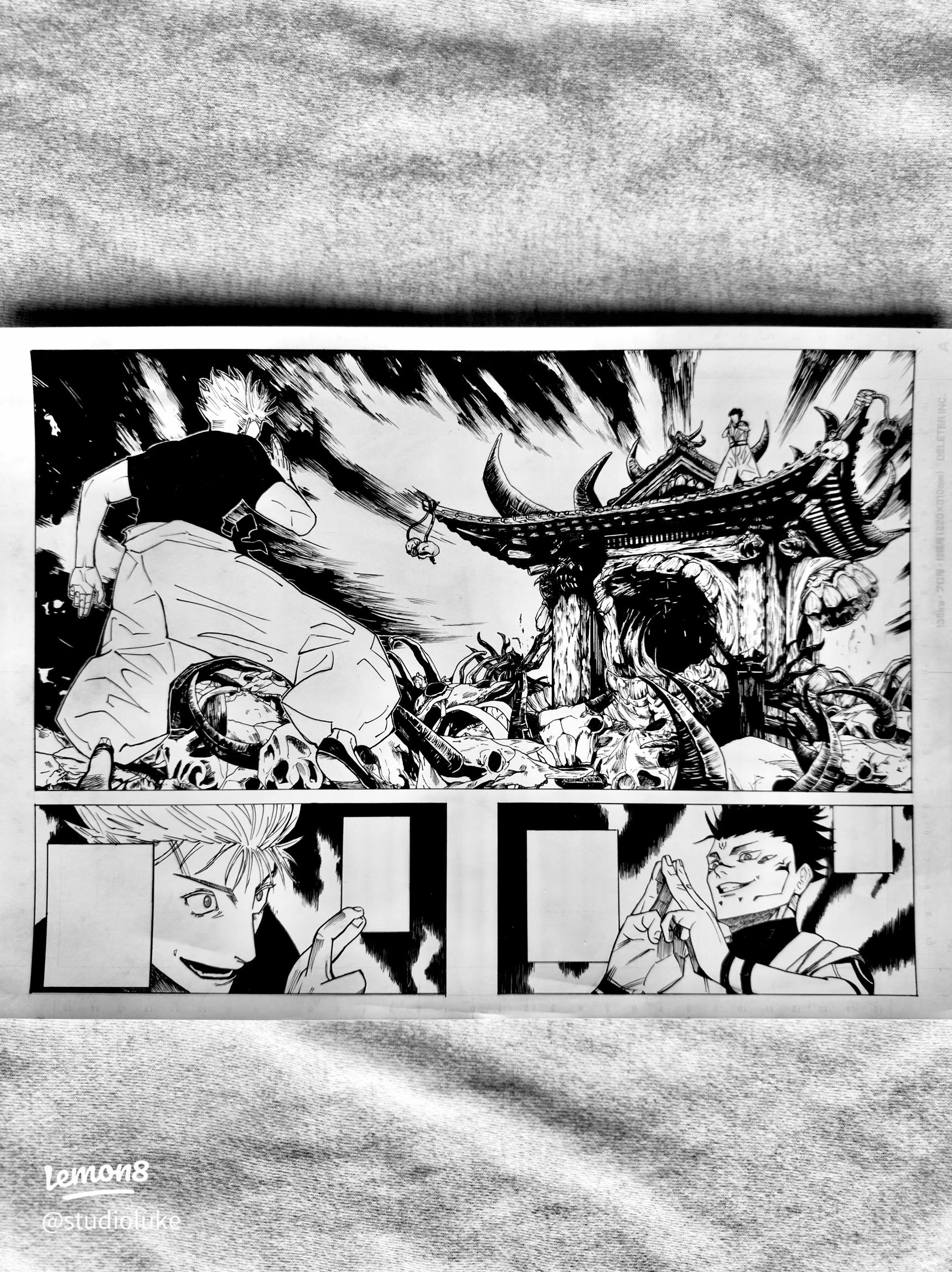 1720x2298 Gojo vs Sukuna Domain Expansion: My Ink & Sketch Art!