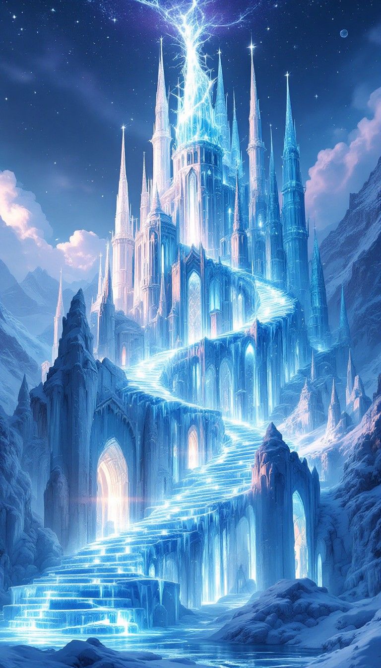 768x1344 Download Crystalline Ice Palace Image, Crystal, Ice