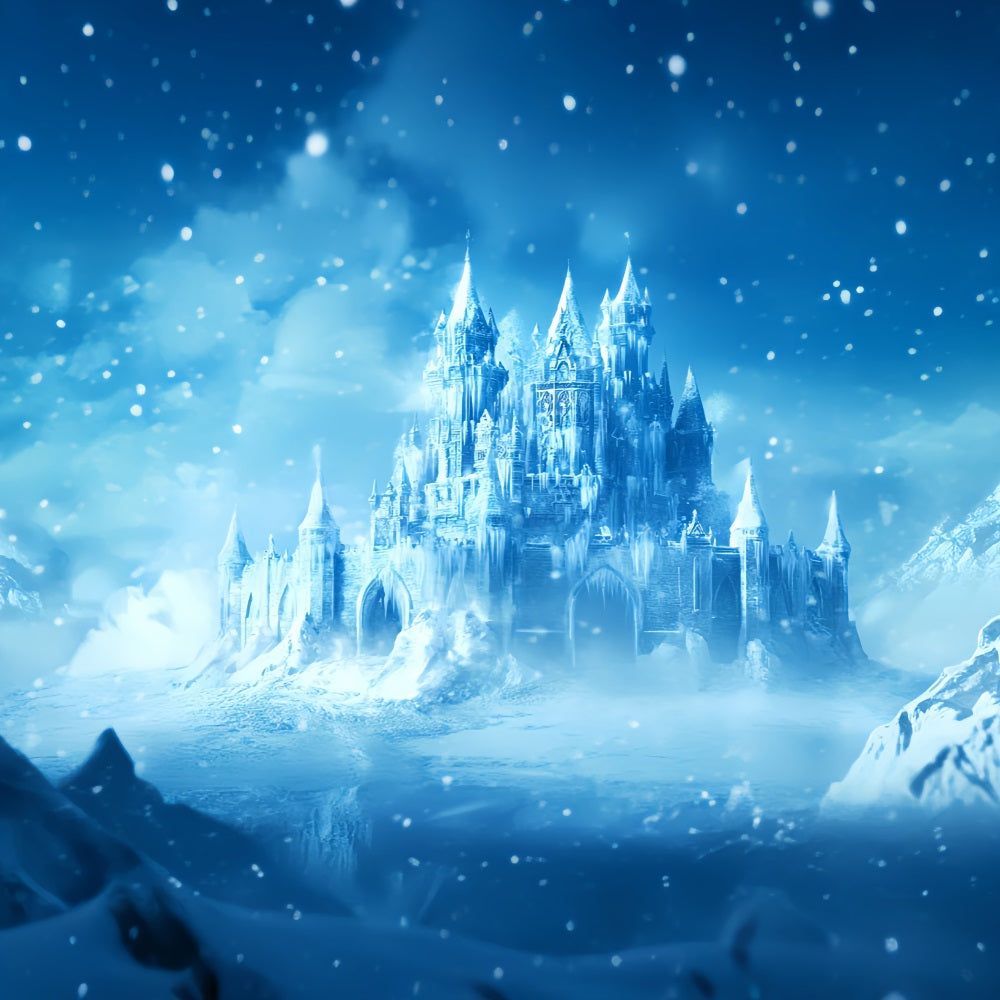 1000x1000 Winter Wonderland Backdrop Frozen Enchanted Ice Castle Winter Backdrop LXX58 222