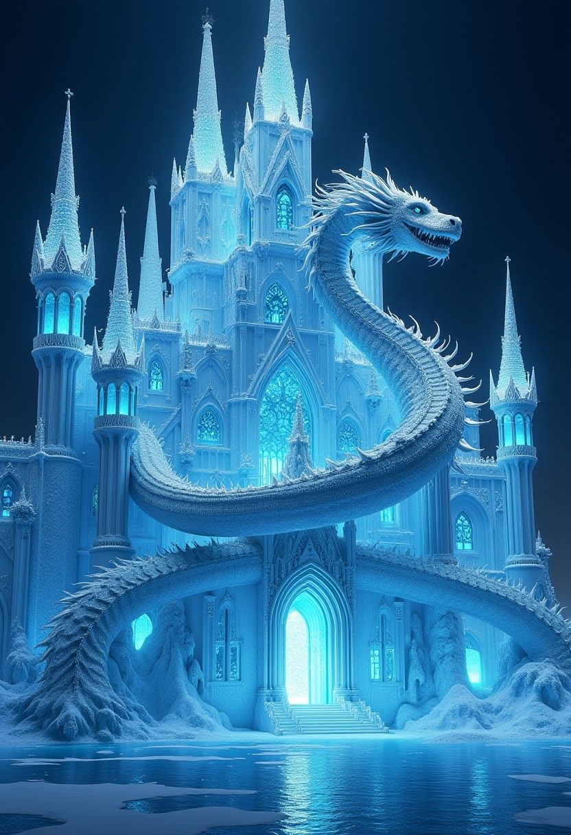 832x1216 Enchanted Ice Palace of the Queen of the North. Stable Diffusion Online
