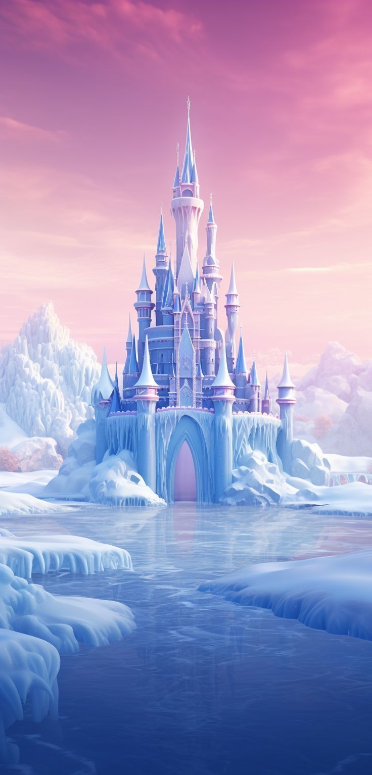 736x1534 Ice Castle Fortress Christmas Wallpaper. Castelo de gelo frozen, Fundo da frozen, Castelo da frozen