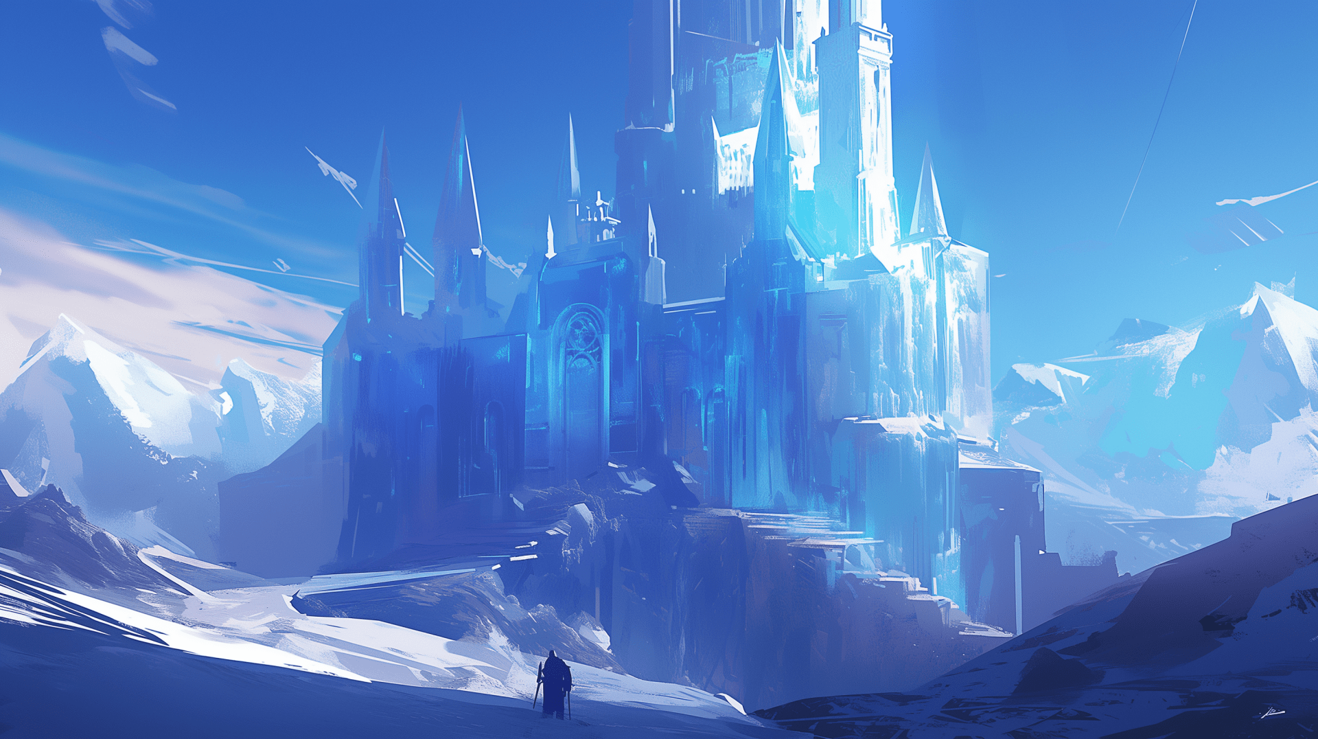 1920x1076 Enchanted Ice Castle Fantasy HD Wallpaper