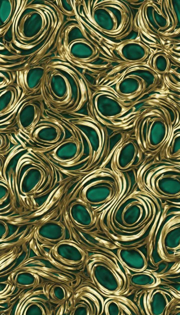 720x1260 Swirling seamless pattern with vibrant gold and emerald green, giving an impression of luxury. Wallpaper [45e7f6d3Dd1f42569f8f]