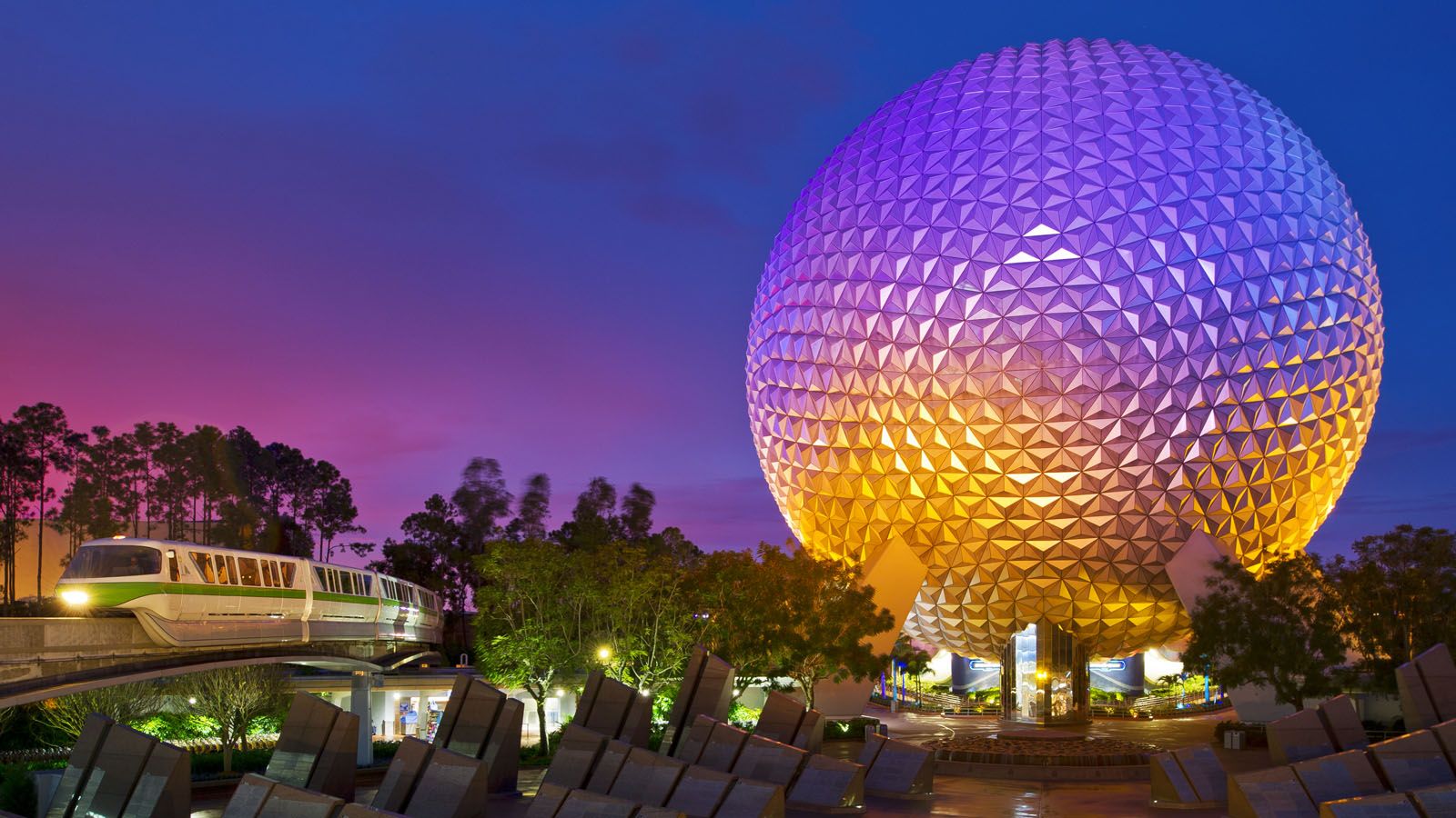1600x900 Epcot at night © Disney. Run to the Magic