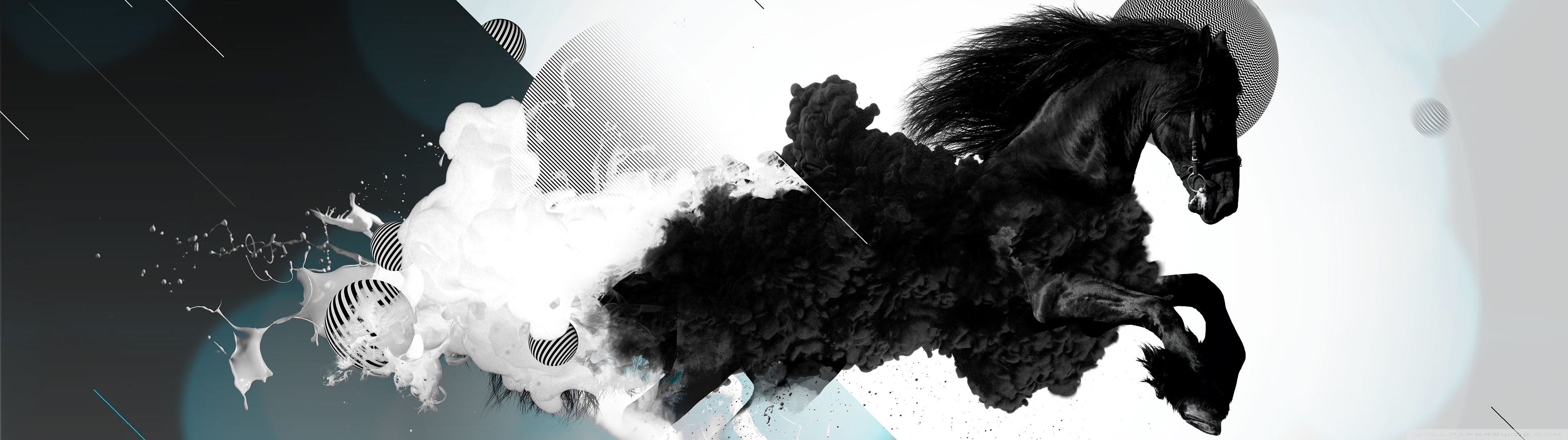 3840x1080 Dark Horse Art 4K UHD Wallpaper for UltraHD Desktop and TV : Dual Monitor : Smartphone and Tablet Devices