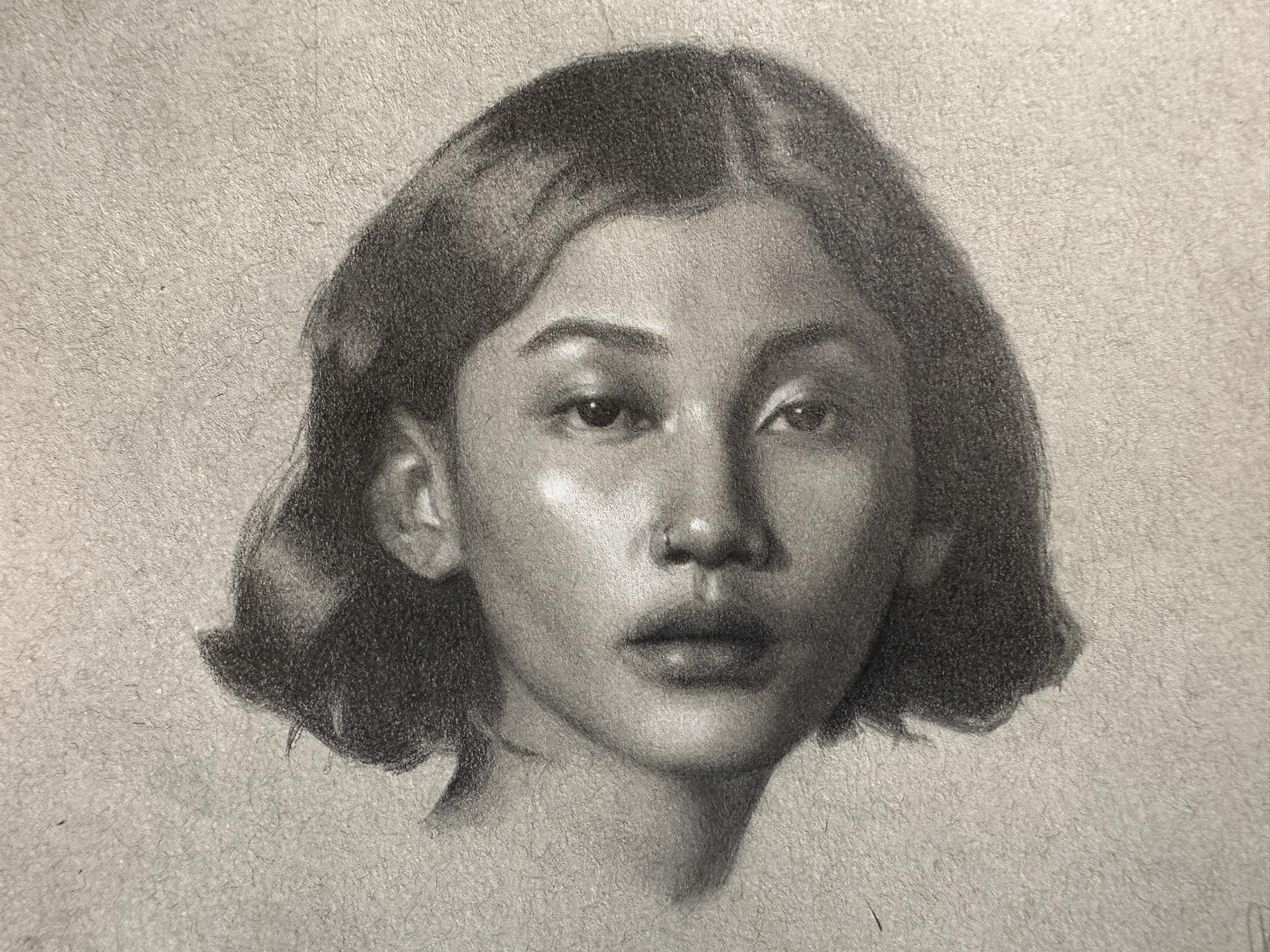 2048x1536 Portrait of a pretty girl on toned paper