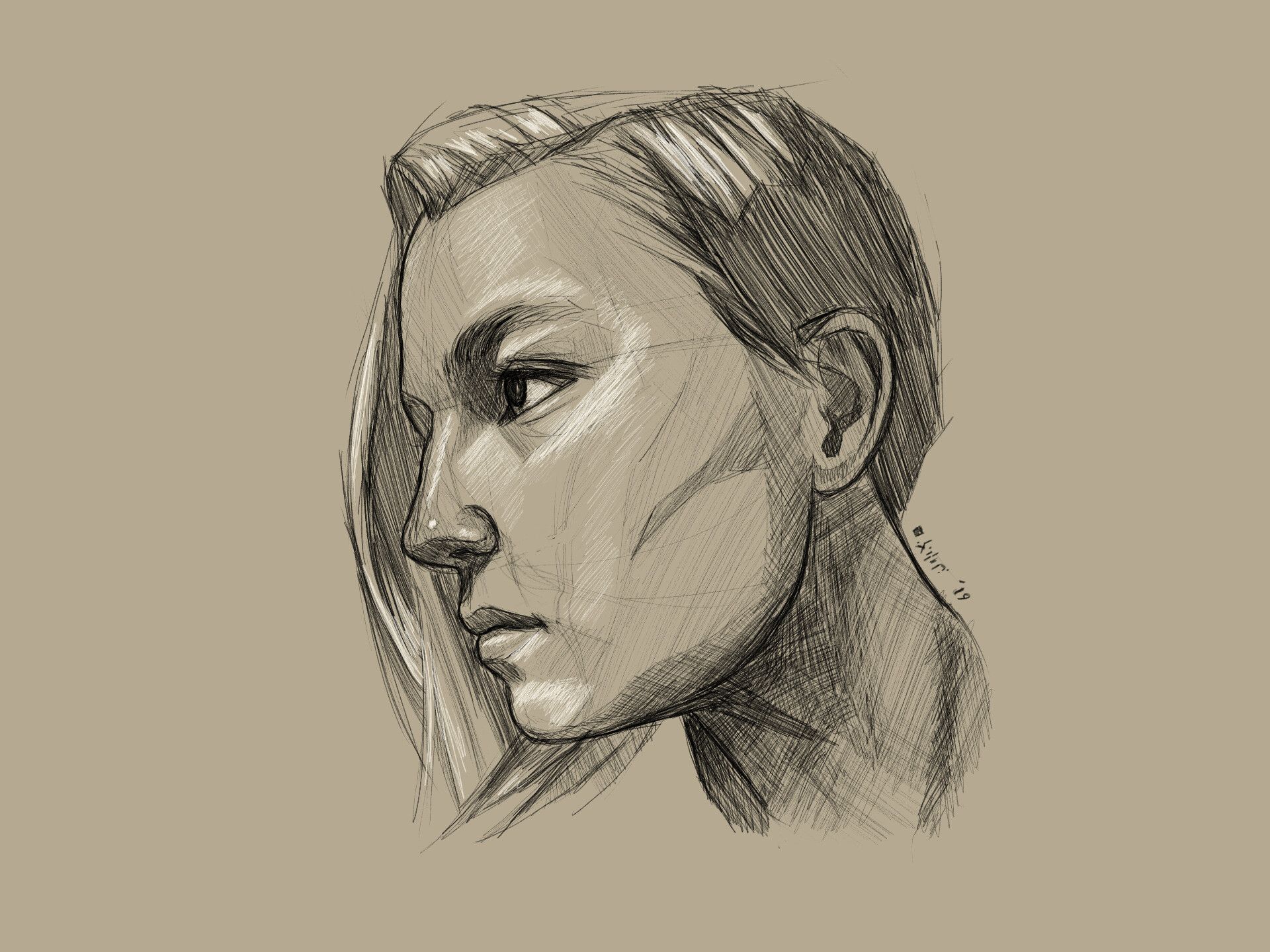 1920x1440 Ashten Morgan Portrait Sketch of Carissa Rasche