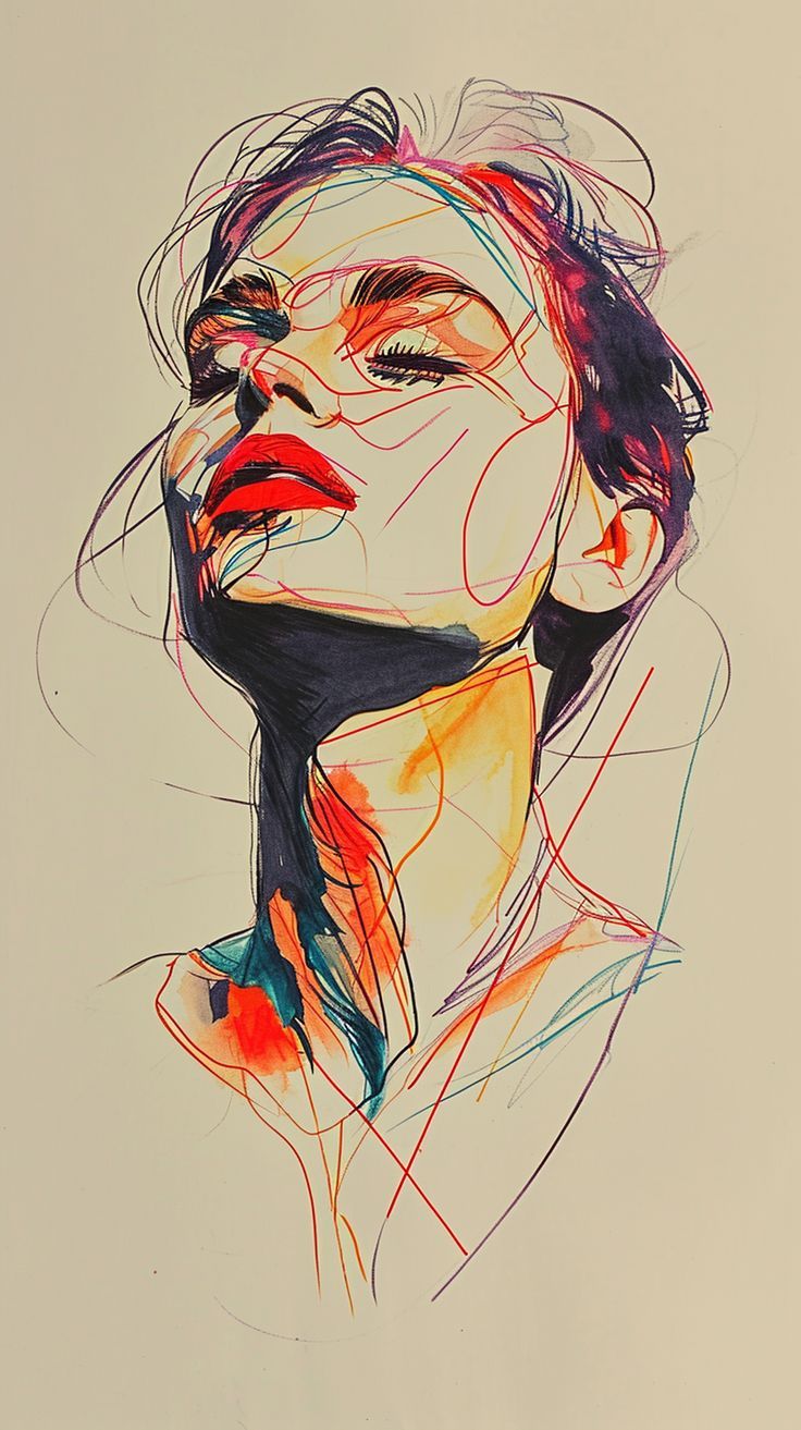 736x1313 Abstract Art Portrait. Wallpaper Background
