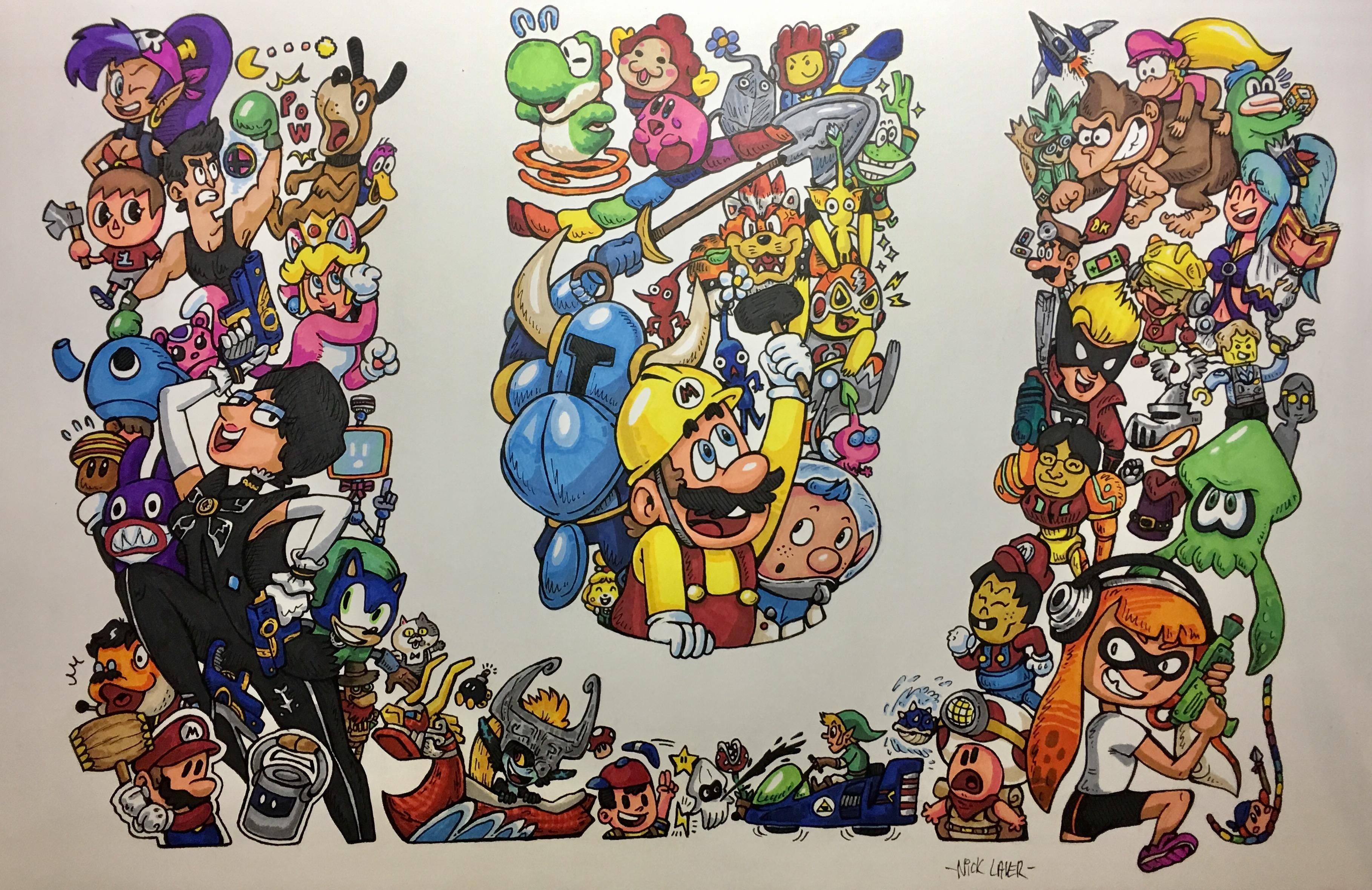 3638x2361 Since Nintendo recently stopped the production of the Wii U, I made this drawing to celebrate it. Even though it wasn't very successful, I had some amazing gaming experiences I'll never forget