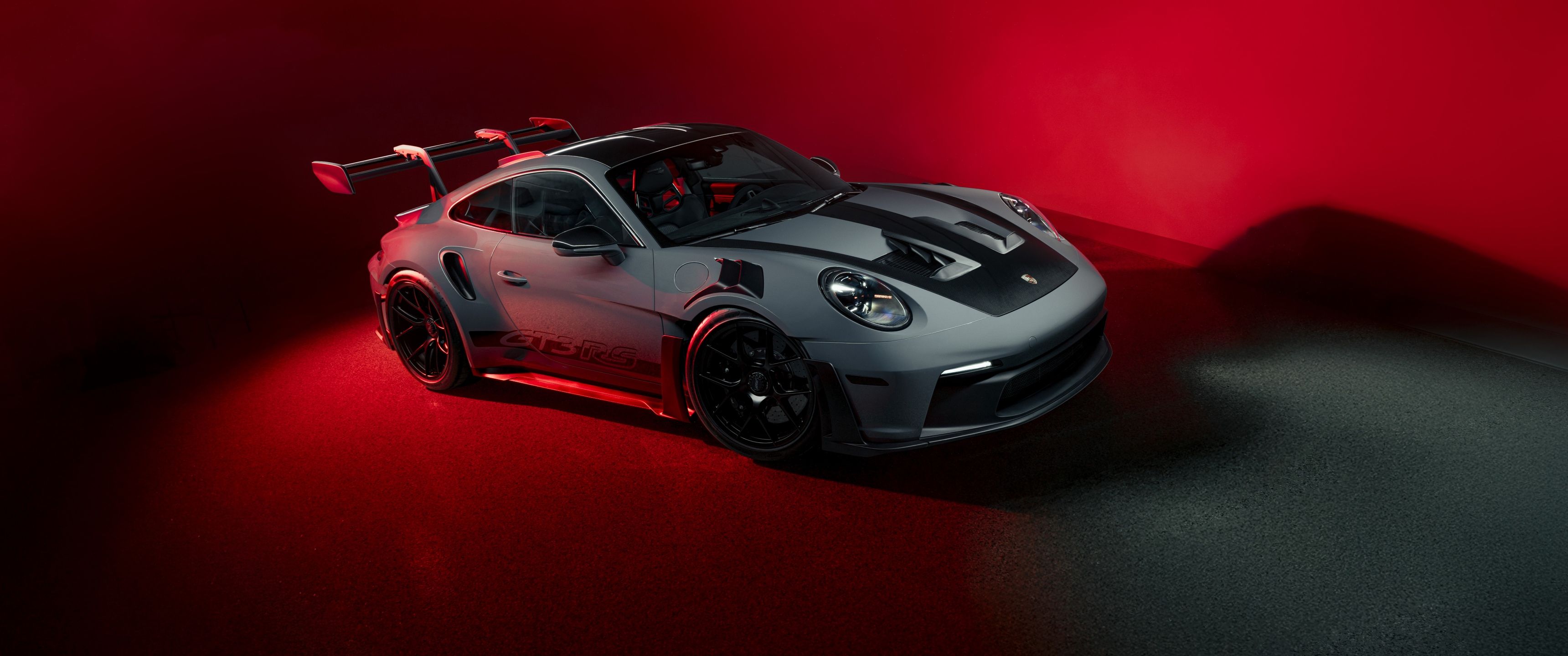 3440x1440 Porsche 911 GT3 RS Wallpaper 4K, 8K, Red background, 5K