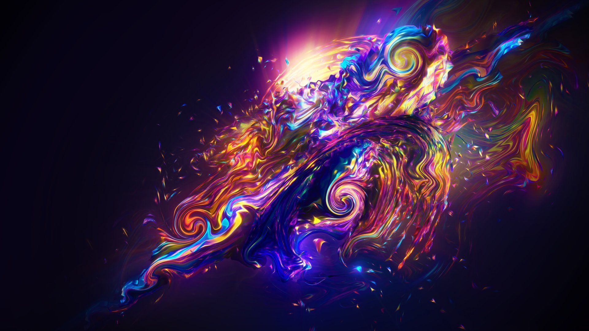1920x1080 Vivid Swirls: 4K Ultra HD Abstract Colors Wallpaper