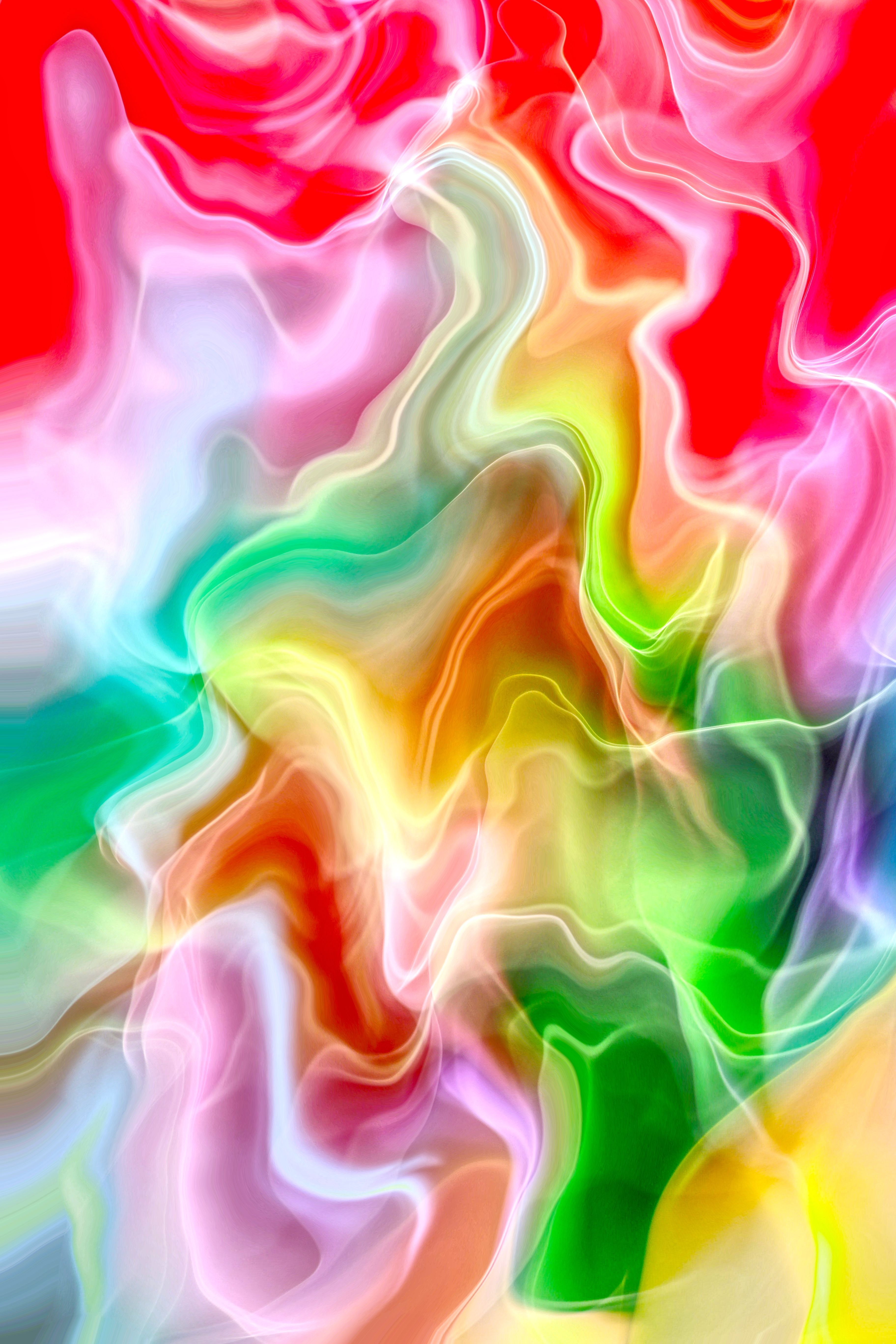 3648x5472 Vibrant Abstract Art with Fluid Color Swirls · Free