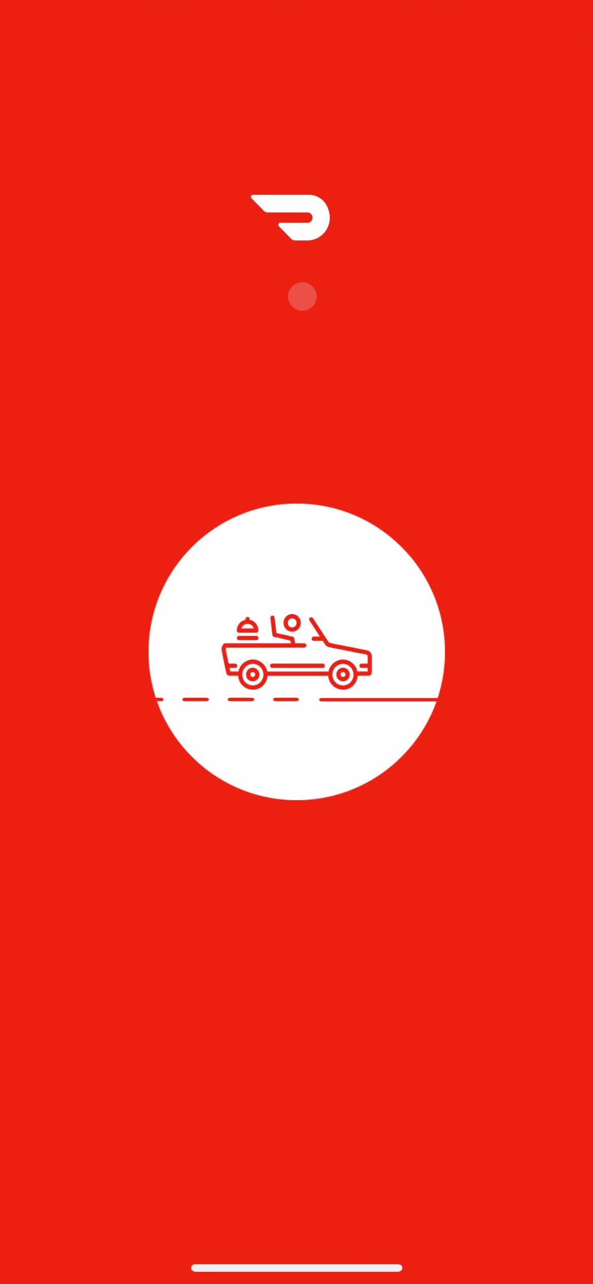 1170x2532 DoorDash splash screen screenshot (from Driver signup on DoorDash)