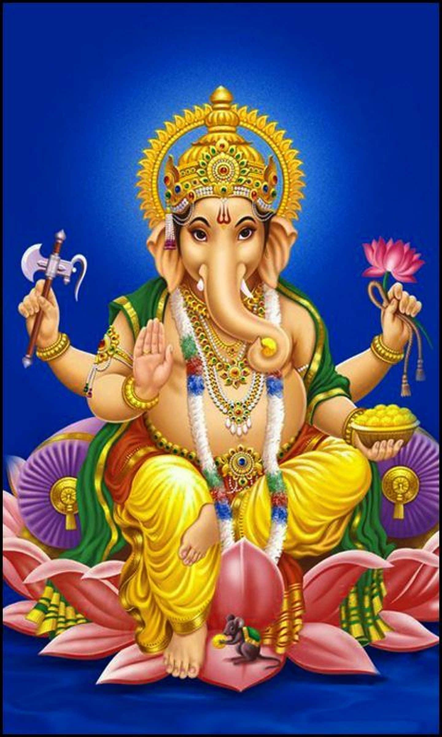 1440x2400 Download ganesha sitting on a lotus Picture