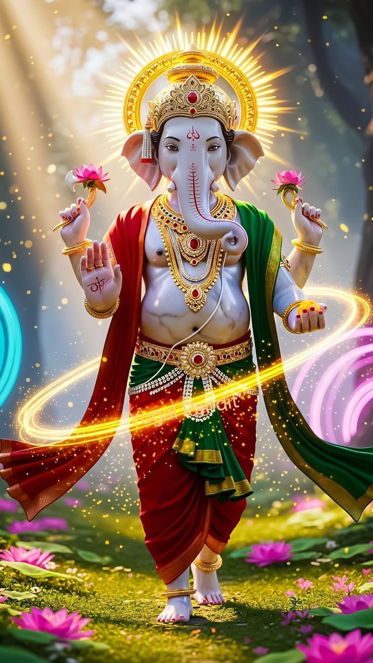 736x1307 Ganesha with lotus flower wallpaper HD image 1080p. Ganesha wallpaper image HD image, Image of