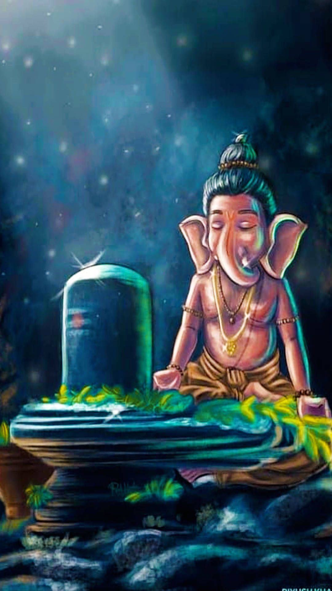 1080x1920 Download God Mobile Ganesh On A Lotus Wallpaper