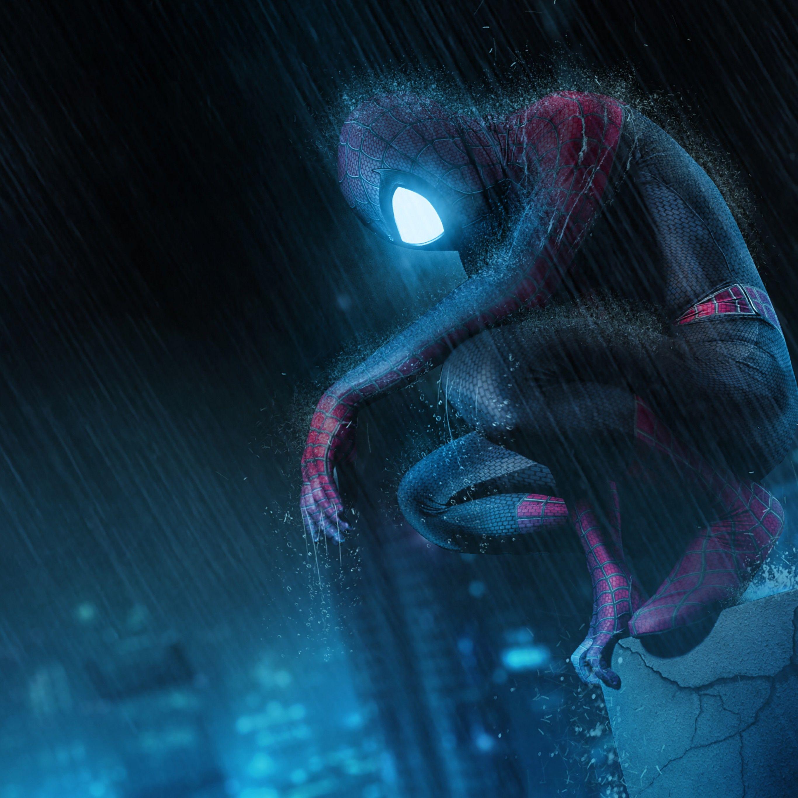 2732x2732 Spider Man 4K Wallpaper, Neon, Marvel Superheroes, Cosplay, Graphics CGI
