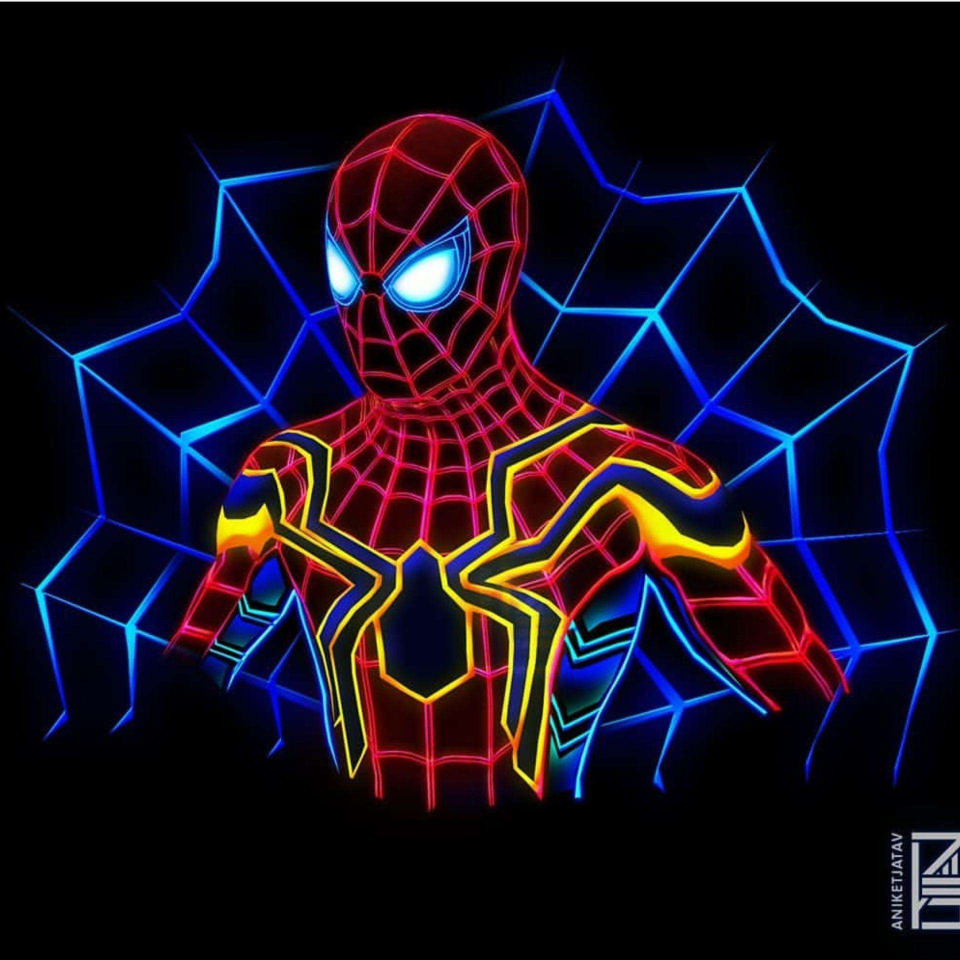 1920x1920 Spiderman Wallpaper Neon