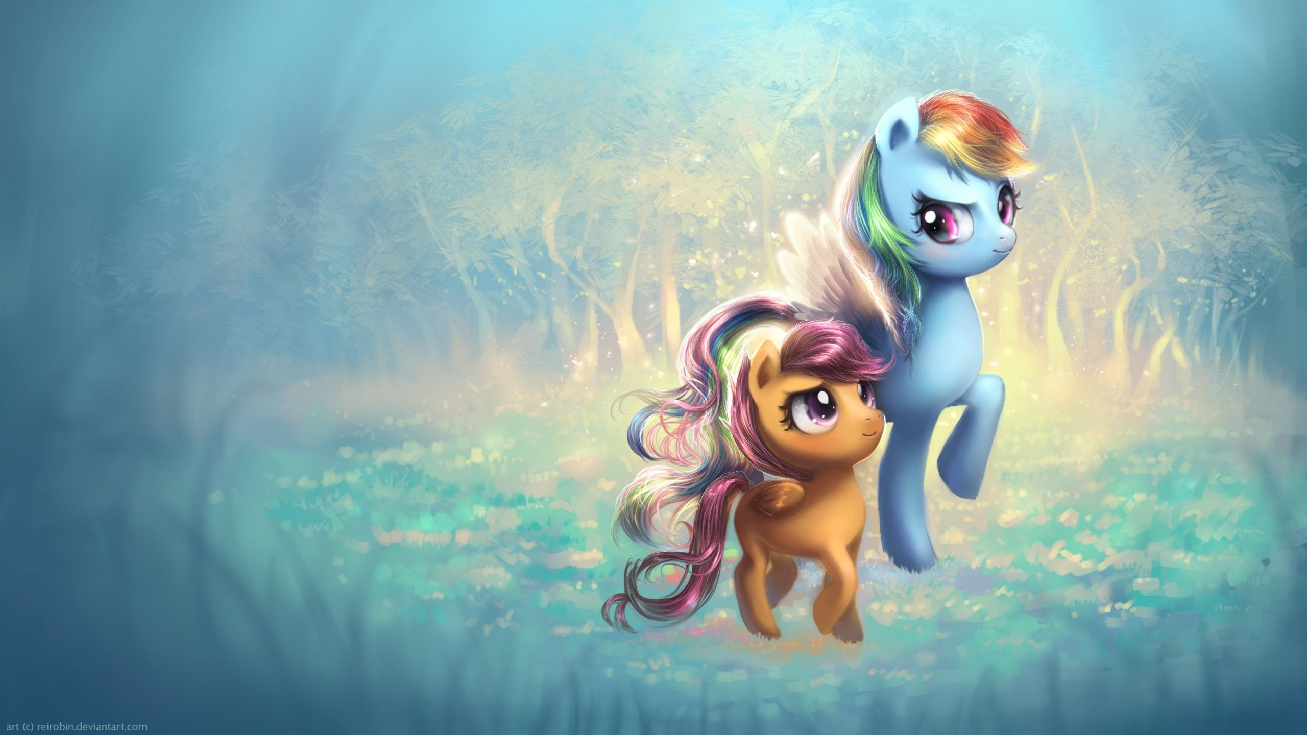 2560x1440 Rainbow wing Ponyville Ponies Wallpaper