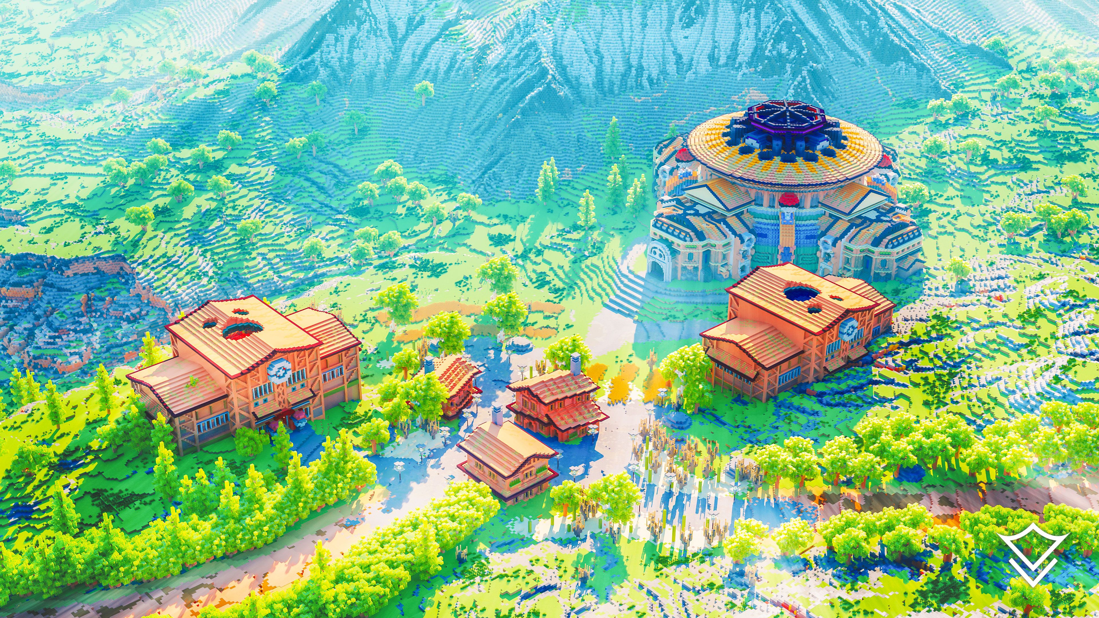 3840x2160 I Think I Built A Pretty Cool Pixelmon + Cobblemon Map. 8 Towns, All With Pokecenters, Pokemarts, And Gyms. Also Full Interiors. It's Been A 2 Year Long Project. Thoughts?