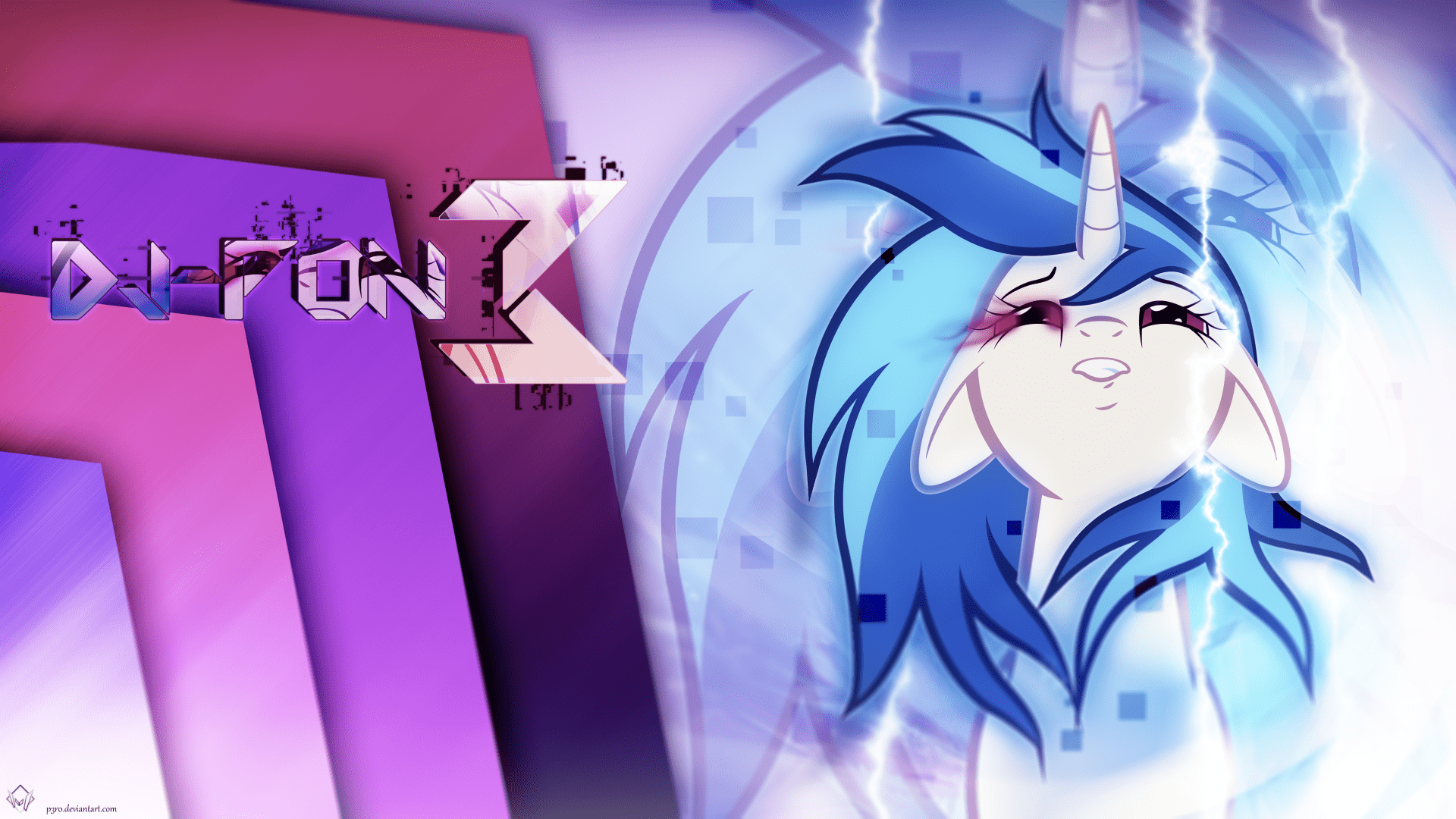 1920x1080 4K Ultra HD Vinyl Scratch Vector Wallpaper from My Little Pony: Friendship Is Magic