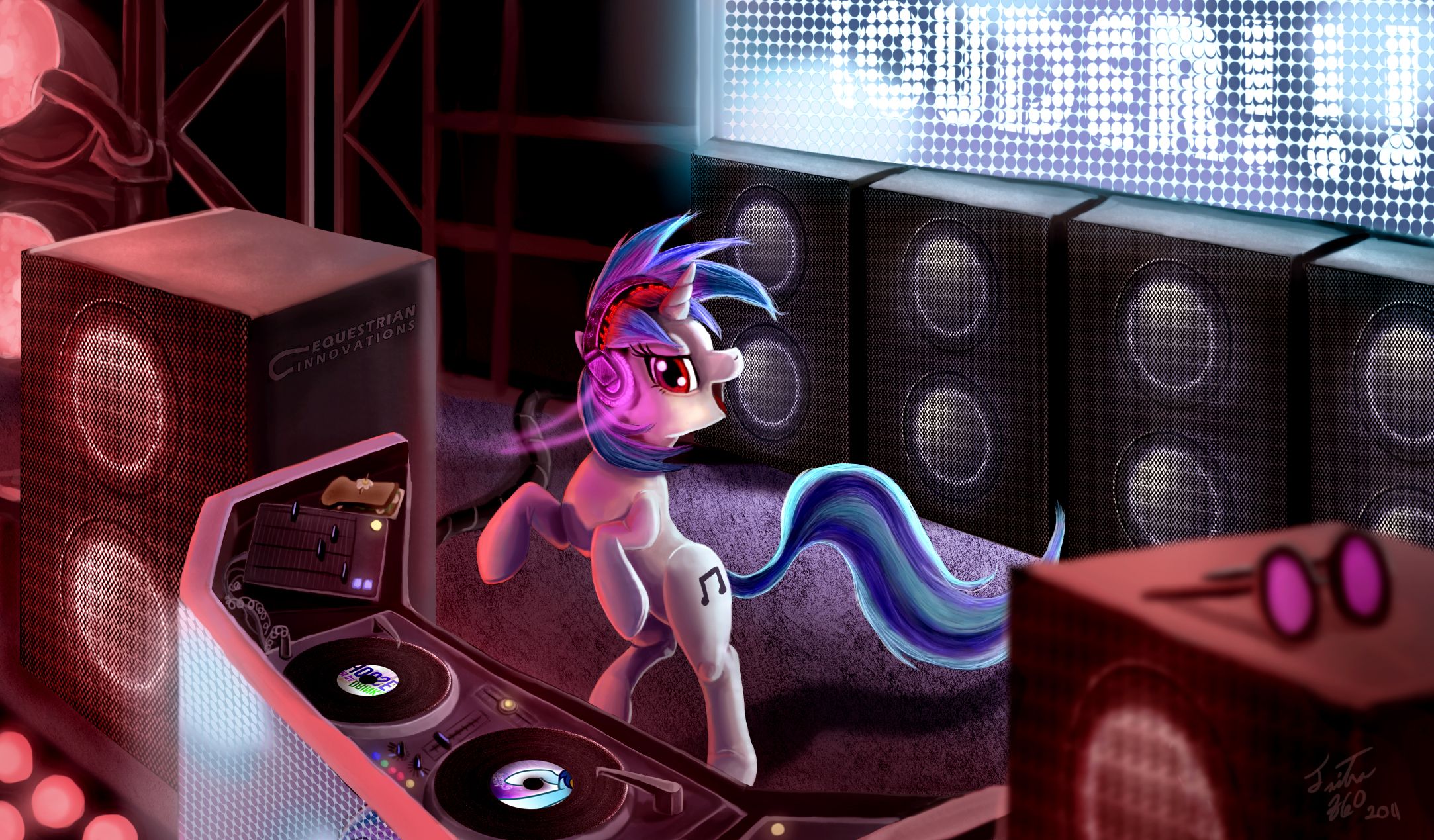 2166x1269 Vinyl Scratch Spins Magic Beats Little Pony HD Wallpaper