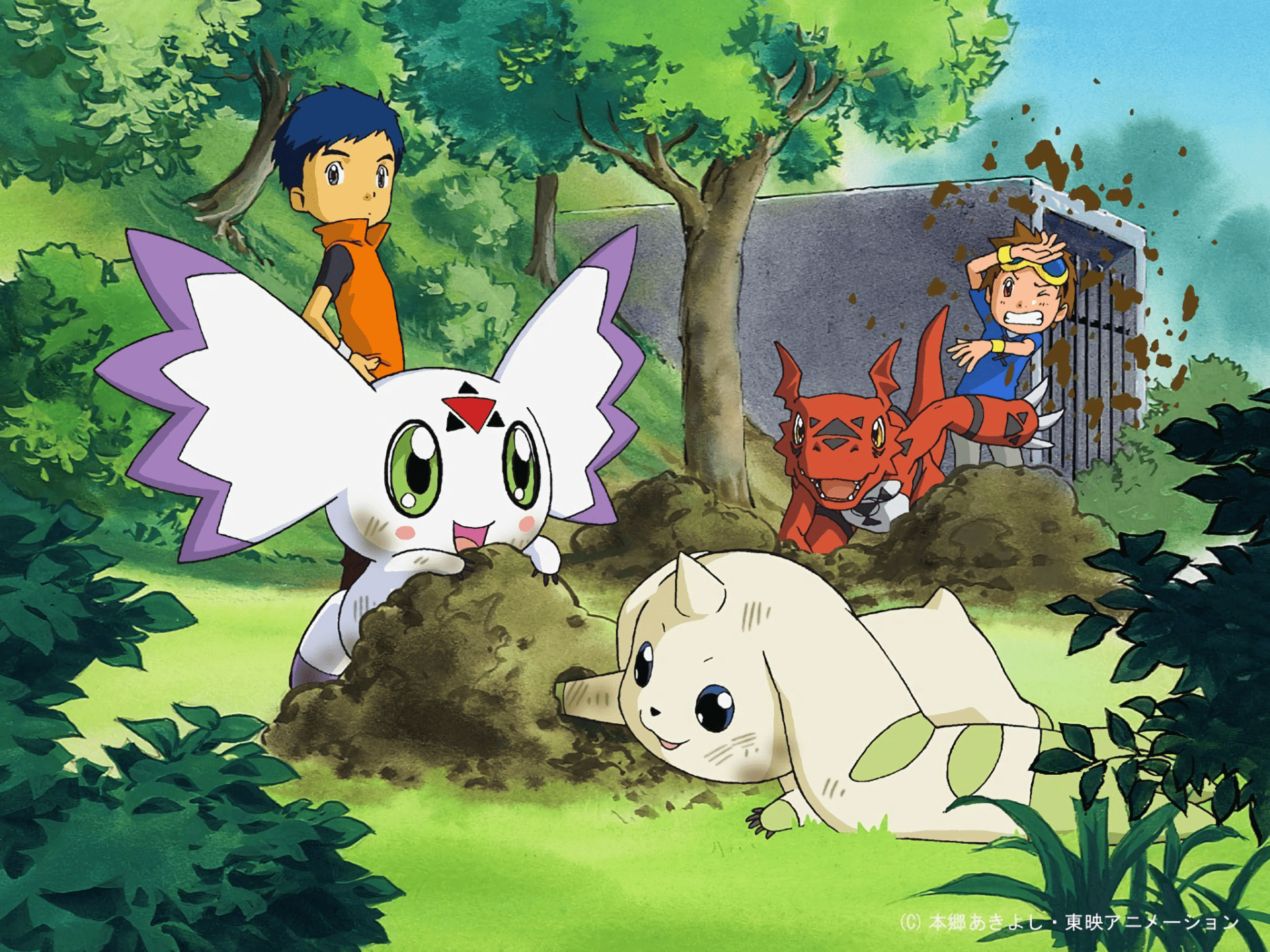 1920x1440 HD Wallpaper: Terriermon & Guilmon from Digimon Tamersx1536