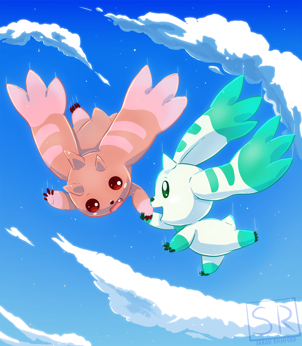 1048x1200 I haven't had time to do anything for #digijuly this month, but I'm glad I got to draw one thing! My favourite Digimon, Lopmon and Terriermon