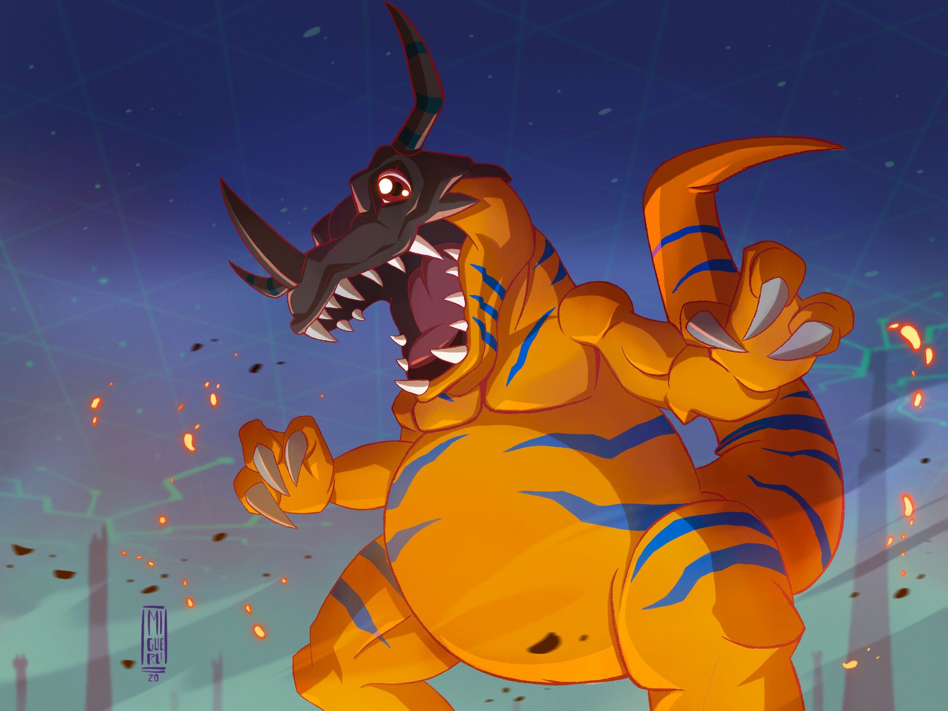 1920x1439 Fan art!! Greymon