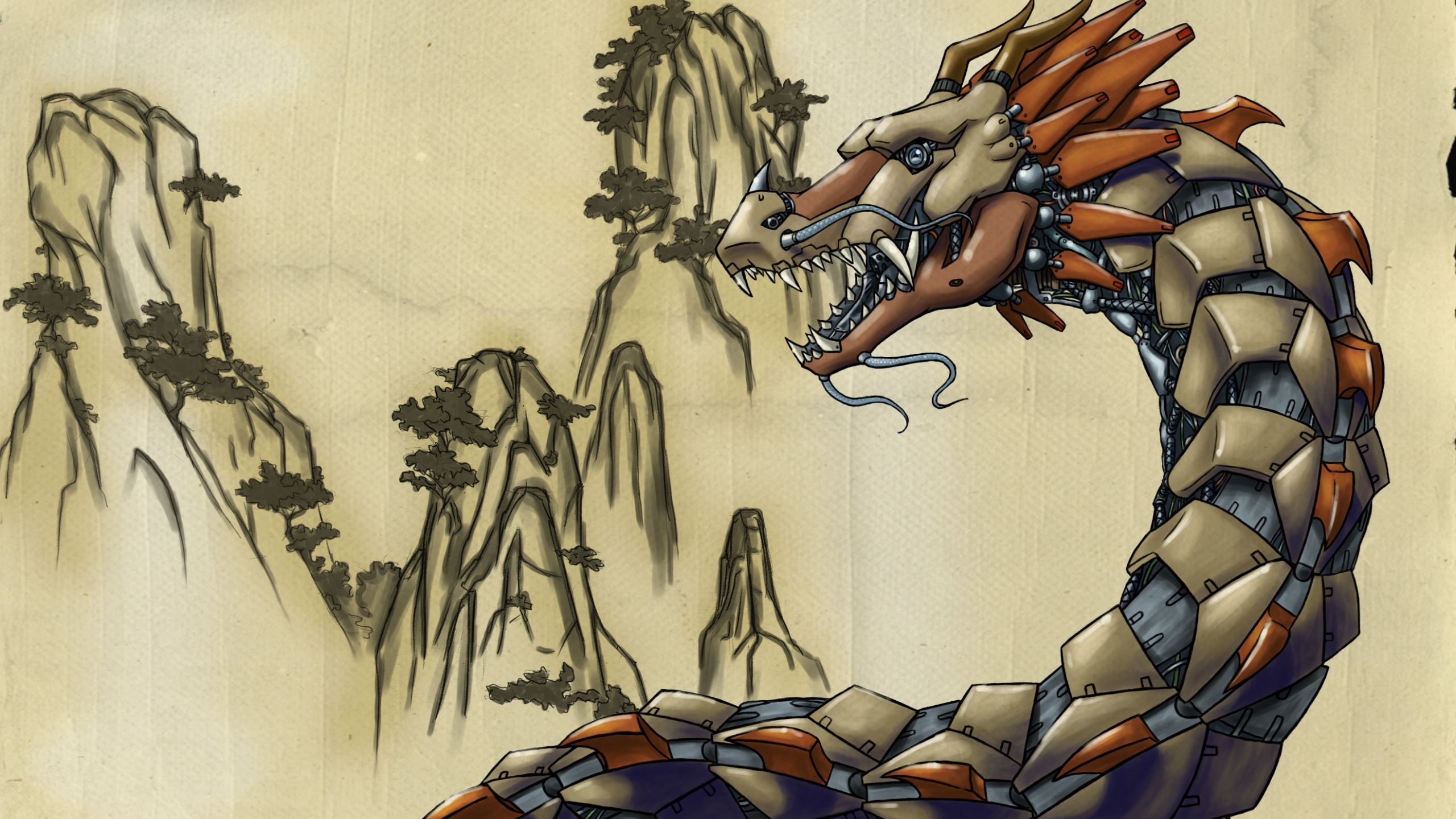 2560x1440 Metal Greymon MacBook Air Wallpaper Download
