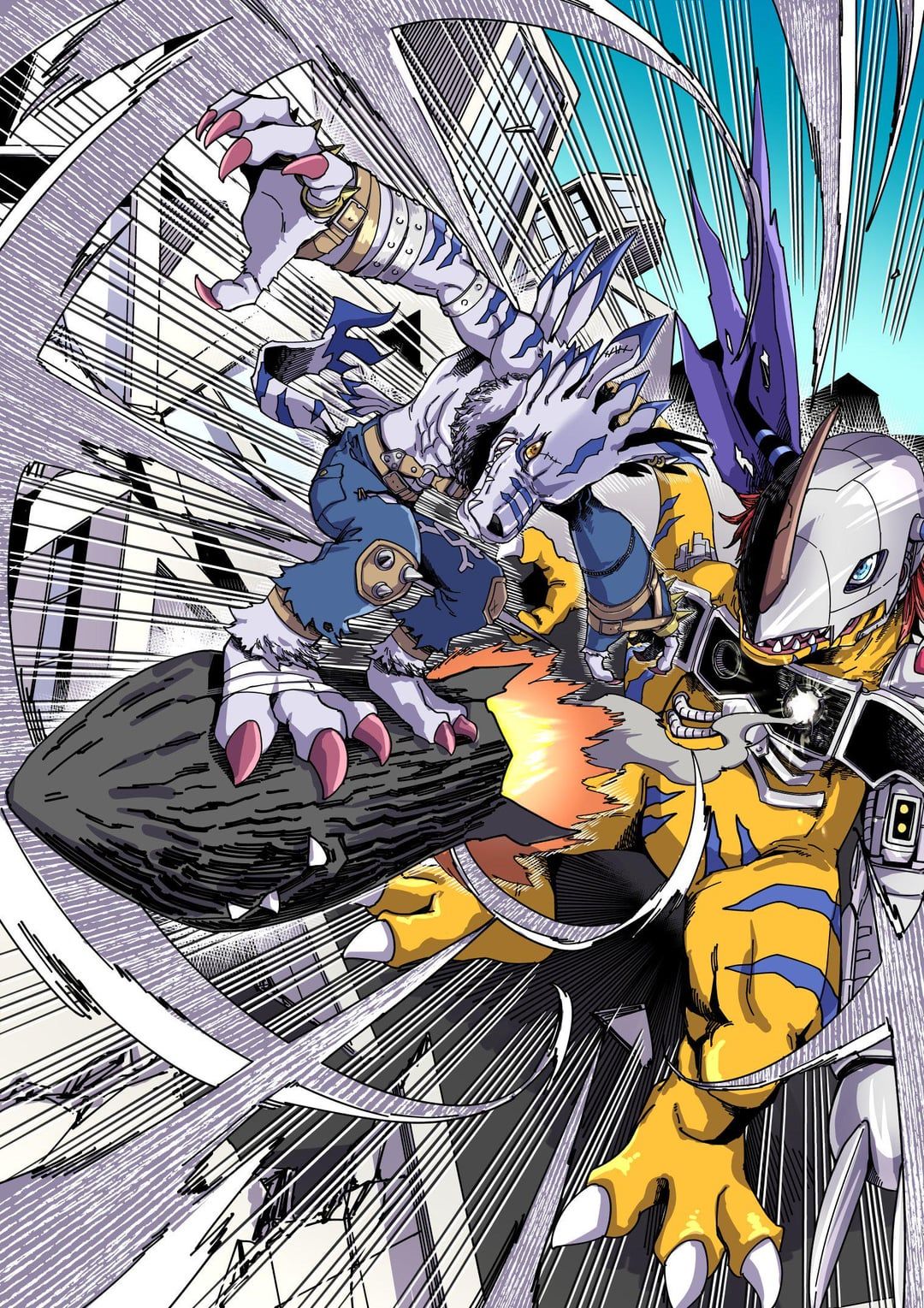 1080x1529 MetalGreymon and WereGarurumon Team Up Attack!