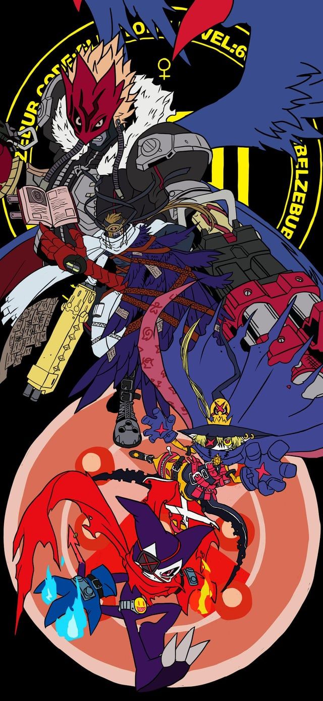 640x1386 I Made A Phone Background For A Friend Of Mine Who Loves The Impmon Line. Now That Baalmon X Is Official I Went With All X Antibody Evolutions