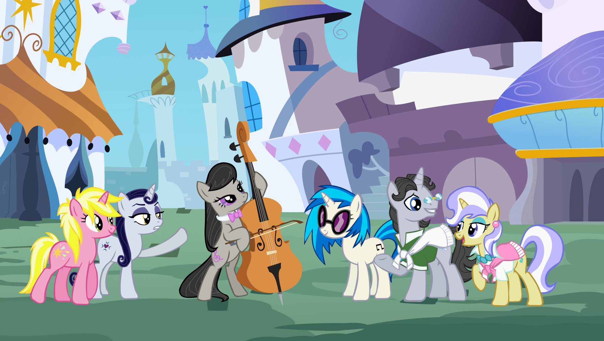 1920x1083 8K MLP: Upper Crust, Jet Set, Octavia & DJ Pon 3