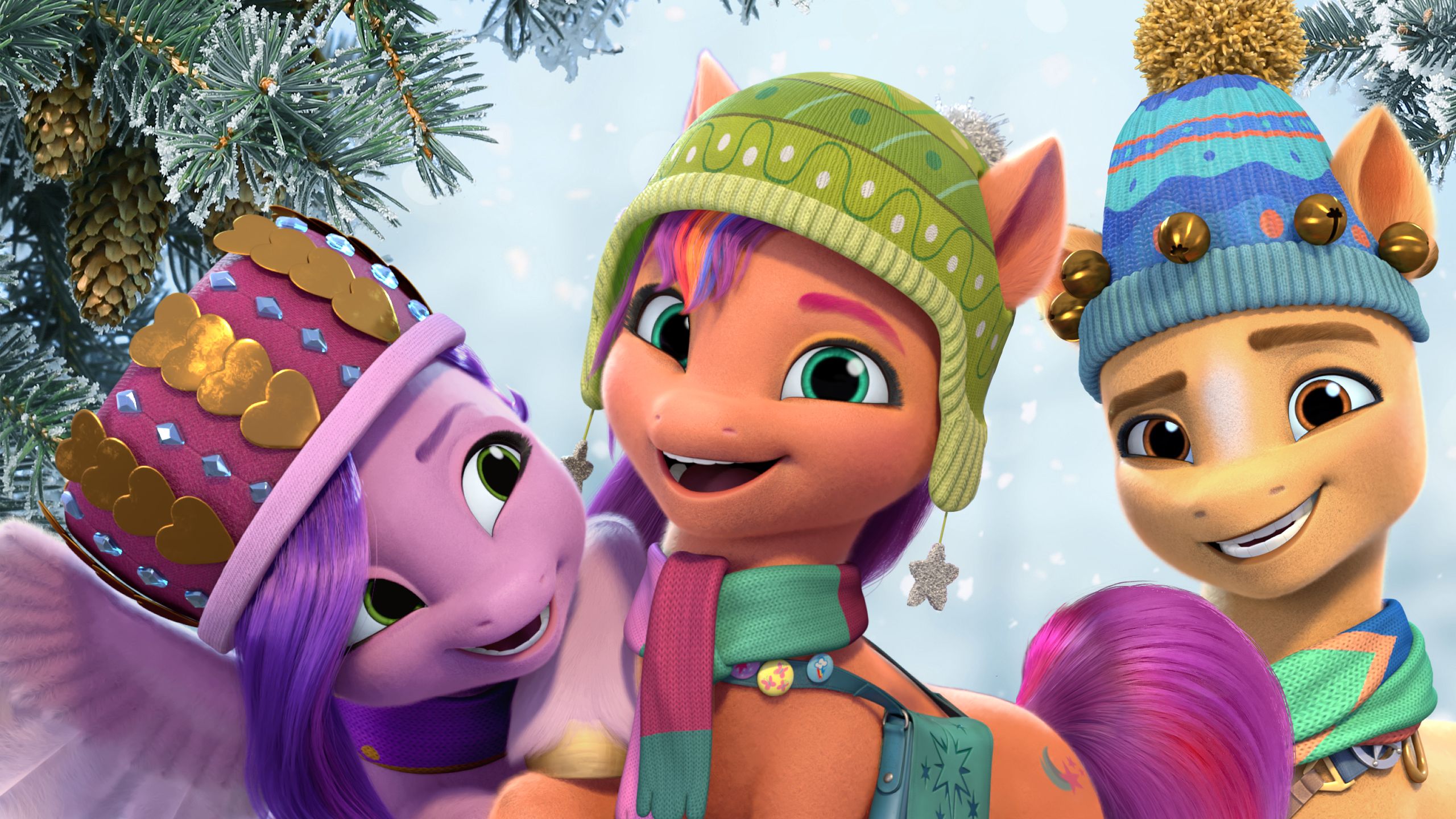 2560x1440 My Little Pony G5 Winter Christmas HD wallpaper