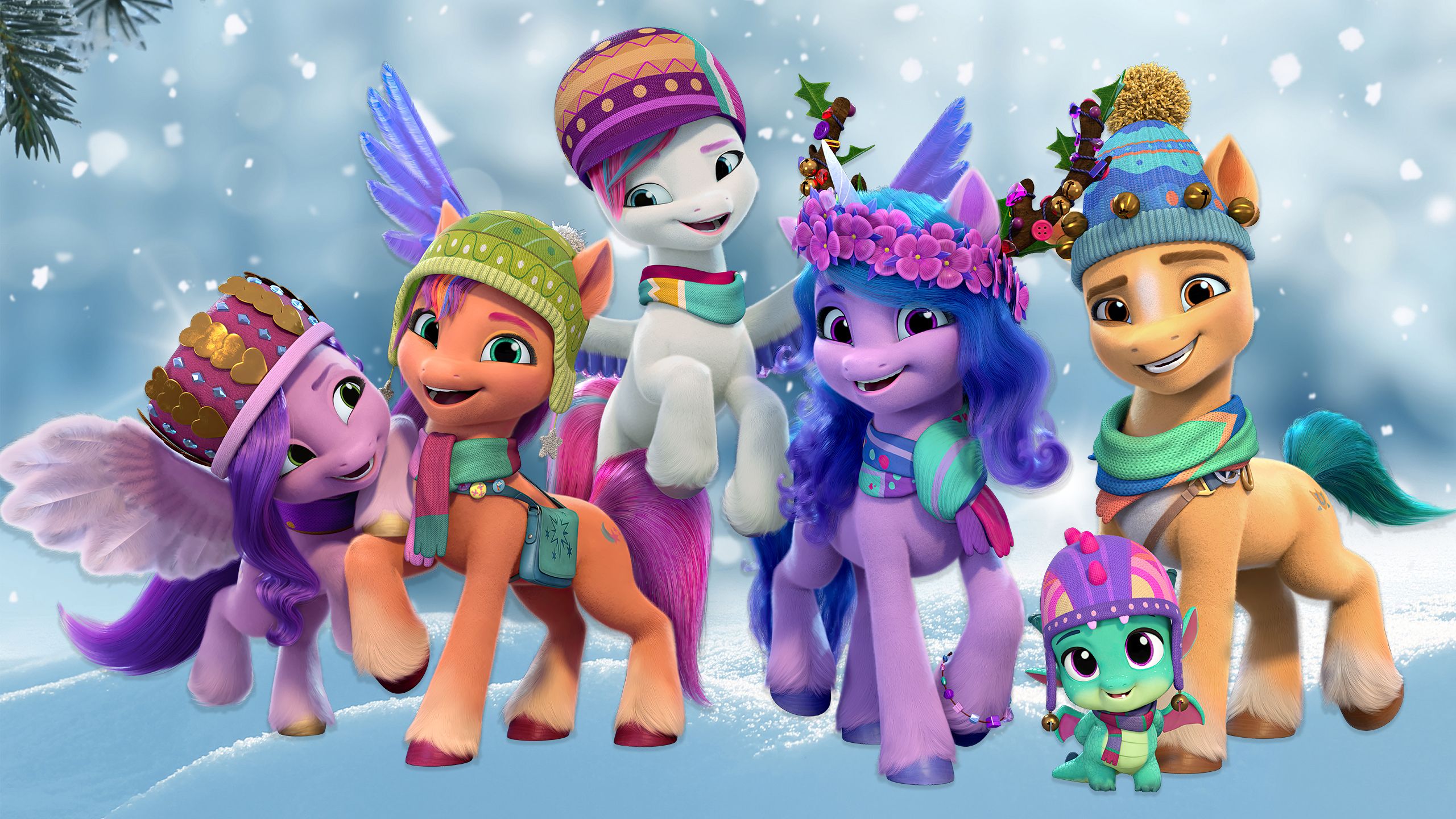 2560x1440 My Little Pony G5 Winter Christmas HD wallpaper