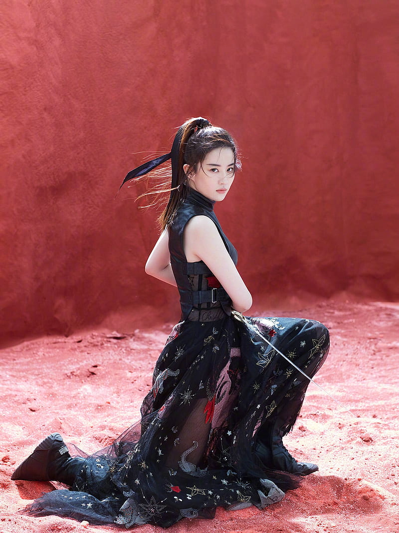 800x1067 Crystal Liu, women, actress, brunette, dark hair, Chinese, Asian, sword, jian, HD phone wallpaper