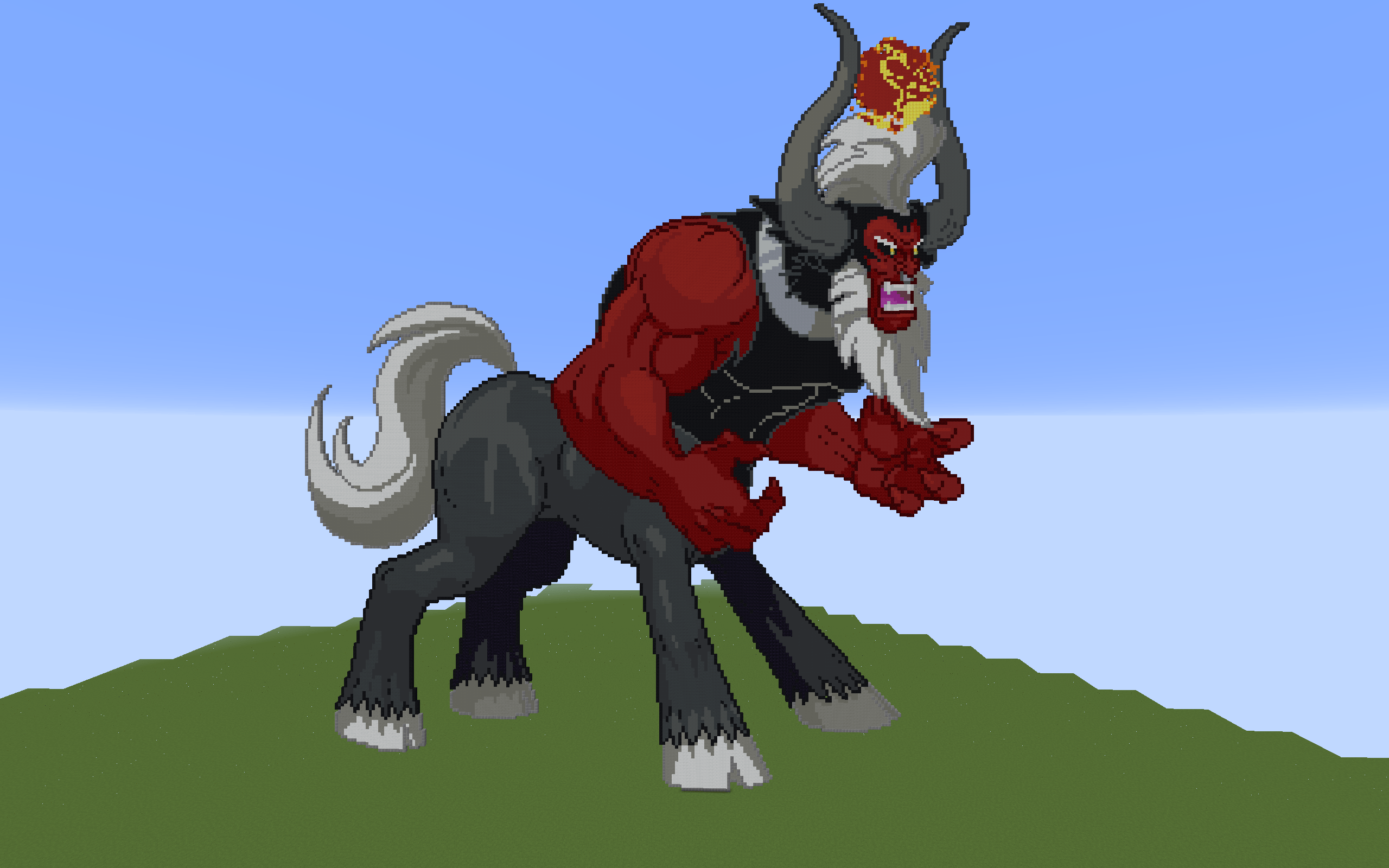 2560x1600 Lord Tirek Pixel Art in Minecraft
