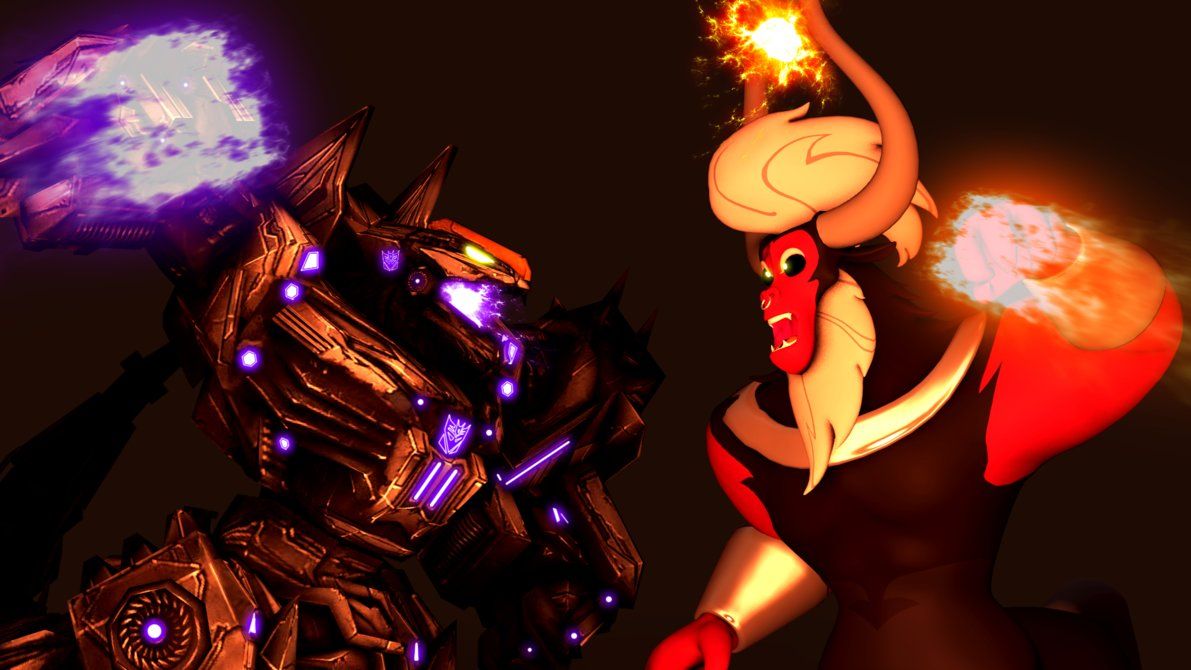 1191x670 Safe, Artist:megatron Returns, Derpibooru Import, Lord Tirek, 3D, Clash Of Hasbro's Titans, Crossover, Decepticon, Fight, Fire, Fist, Magic, Punch, Source Filmmaker, Transformers, Transformers: War For Cybertron, Trypticon, Versus
