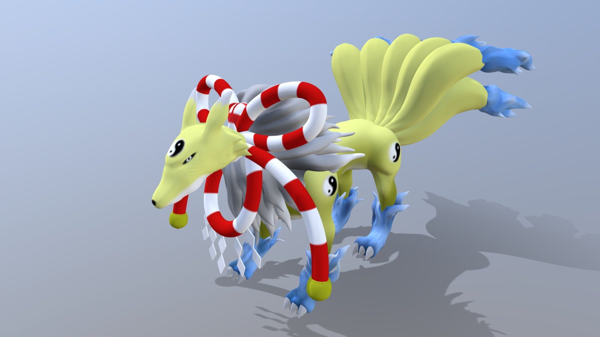 1920x1080 Digimon キュウビモン KYUBIMON Free 3D model by kishi [2617dfb]